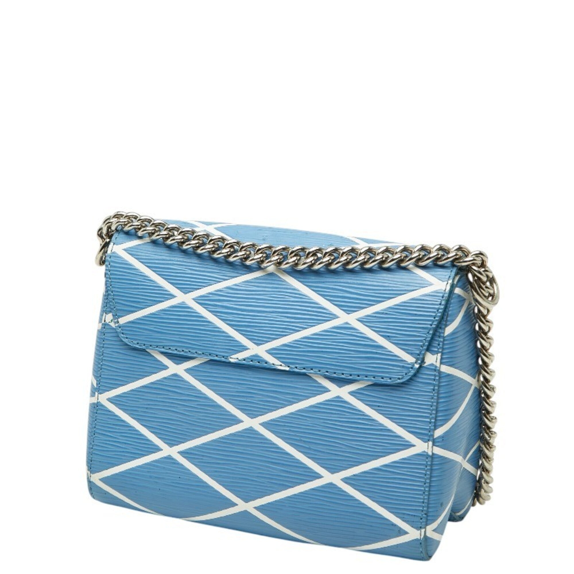 Louis Vuitton Blue White Leather Shoulder Bag (Pre-Owned)