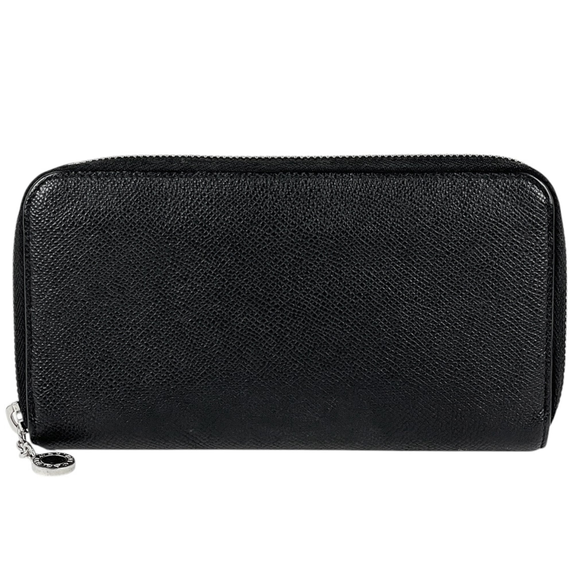 Bvlgari Black Leather Long Wallet (Bi-Fold) (Pre-Owned)