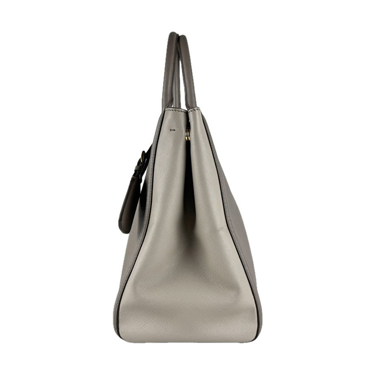 Prada Gray Leather Handbag Shoulder Bag (Pre-Owned)