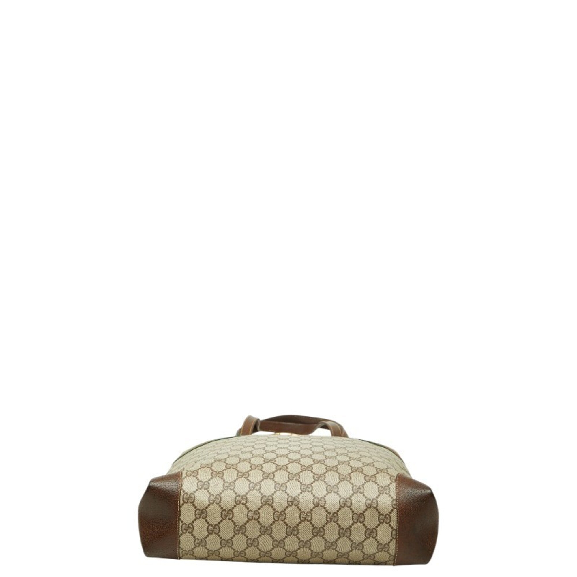 Gucci Beige Brown Pvc Leather Shoulder Bag Tote Bag (Pre-Owned)