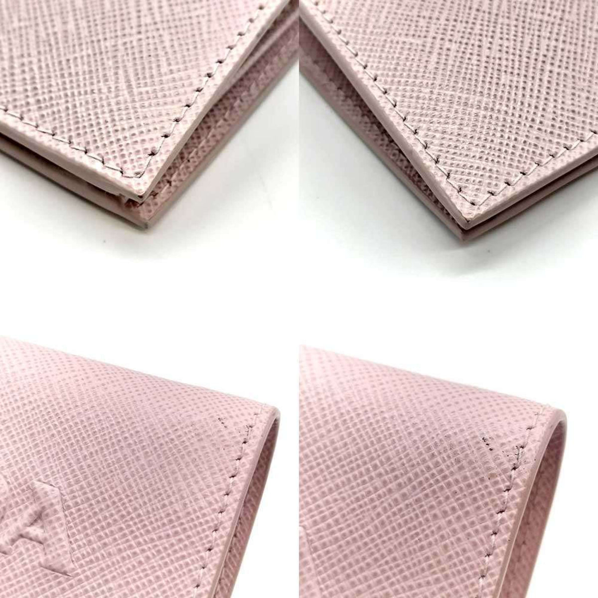 Prada Saffiano Pink Embossed Wallet (Bi-Fold) (Pre-Owned)