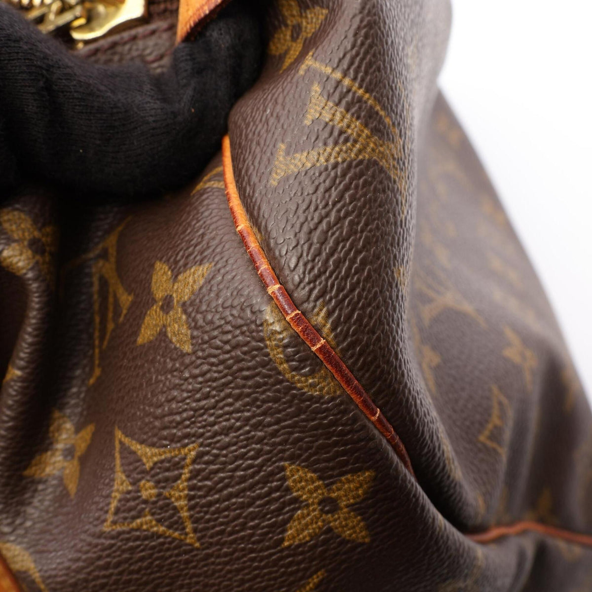Louis Vuitton Brown Coated Canvas Monogram Leather Boston Bag Handbag (Pre-Owned)