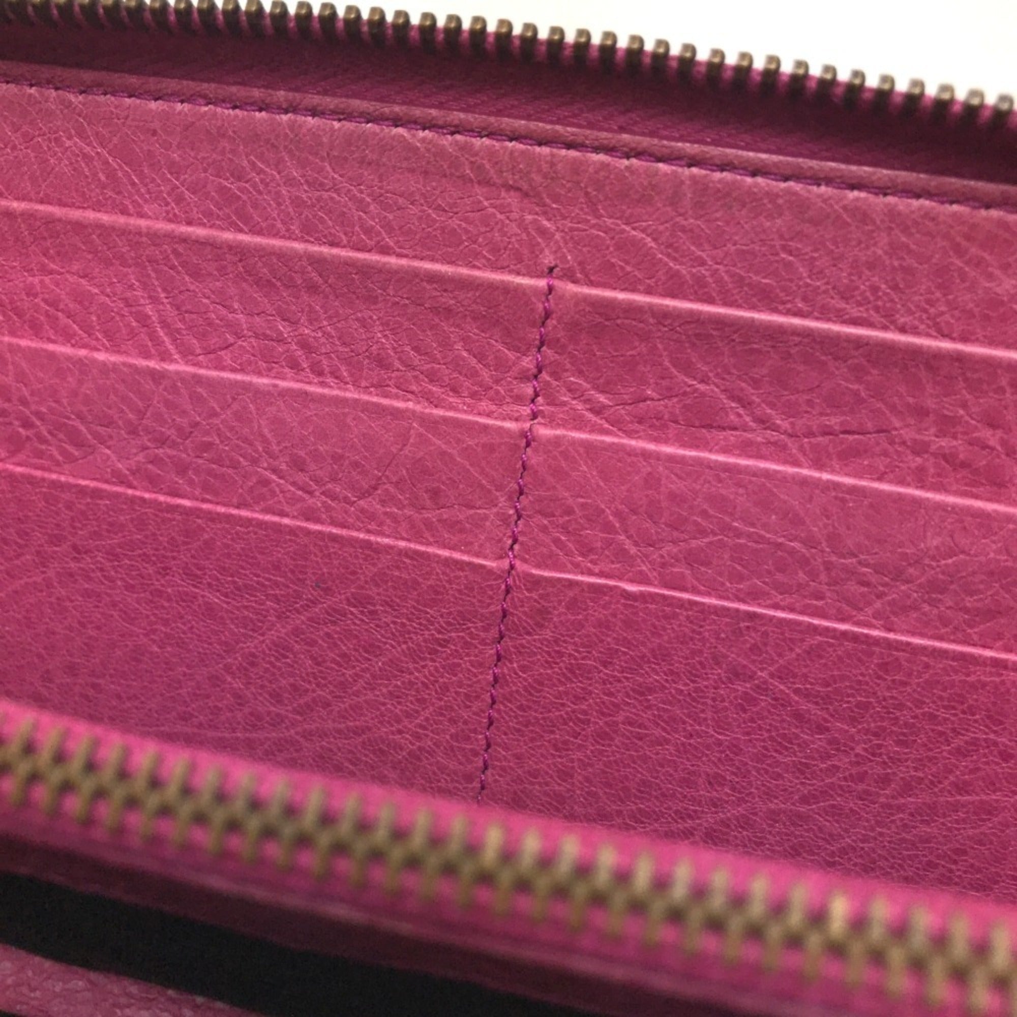 Balenciaga Pink Leather Long Wallet (Bi-Fold) (Pre-Owned)