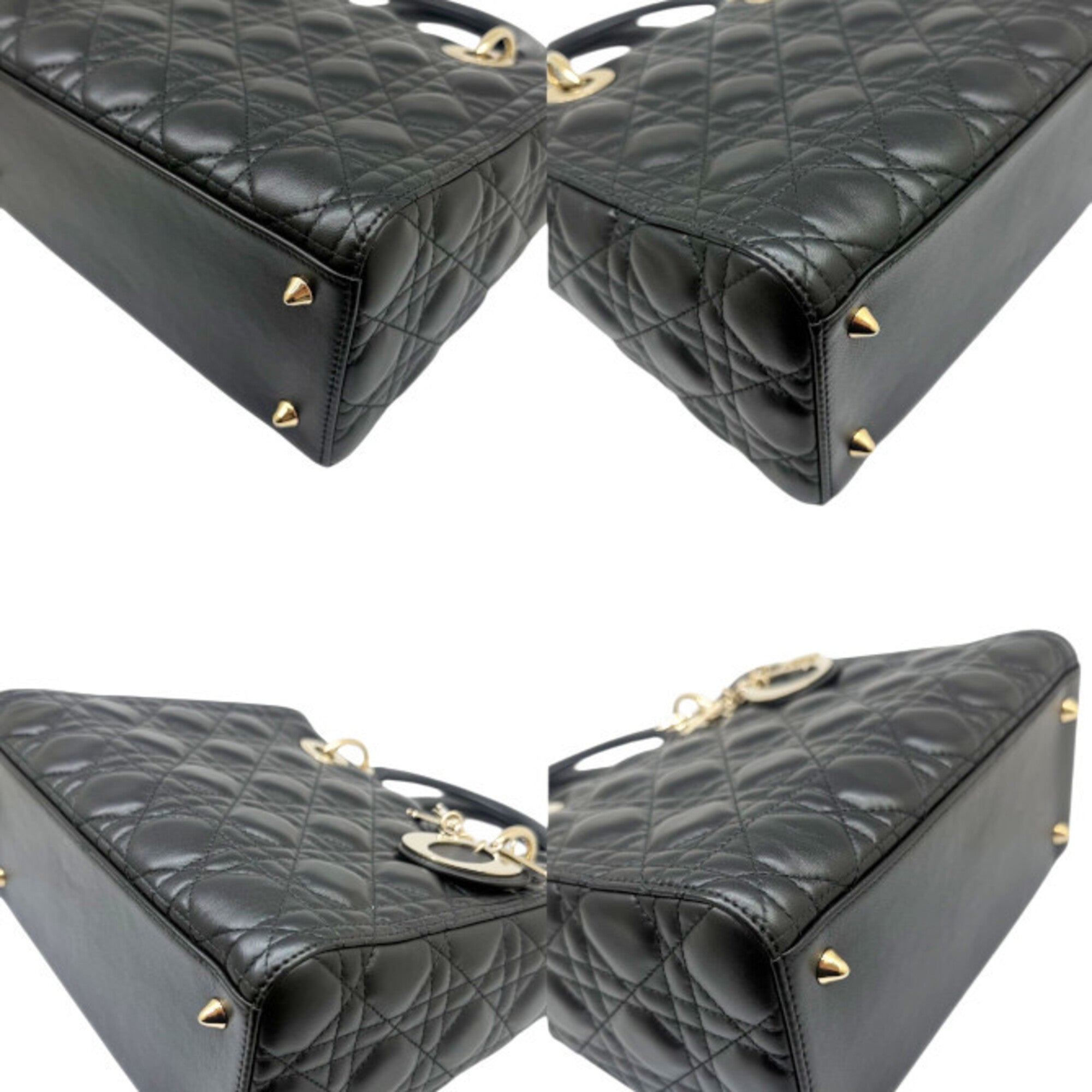 Christian Dior Black Leather Handbag Shoulder Bag (Pre-Owned)