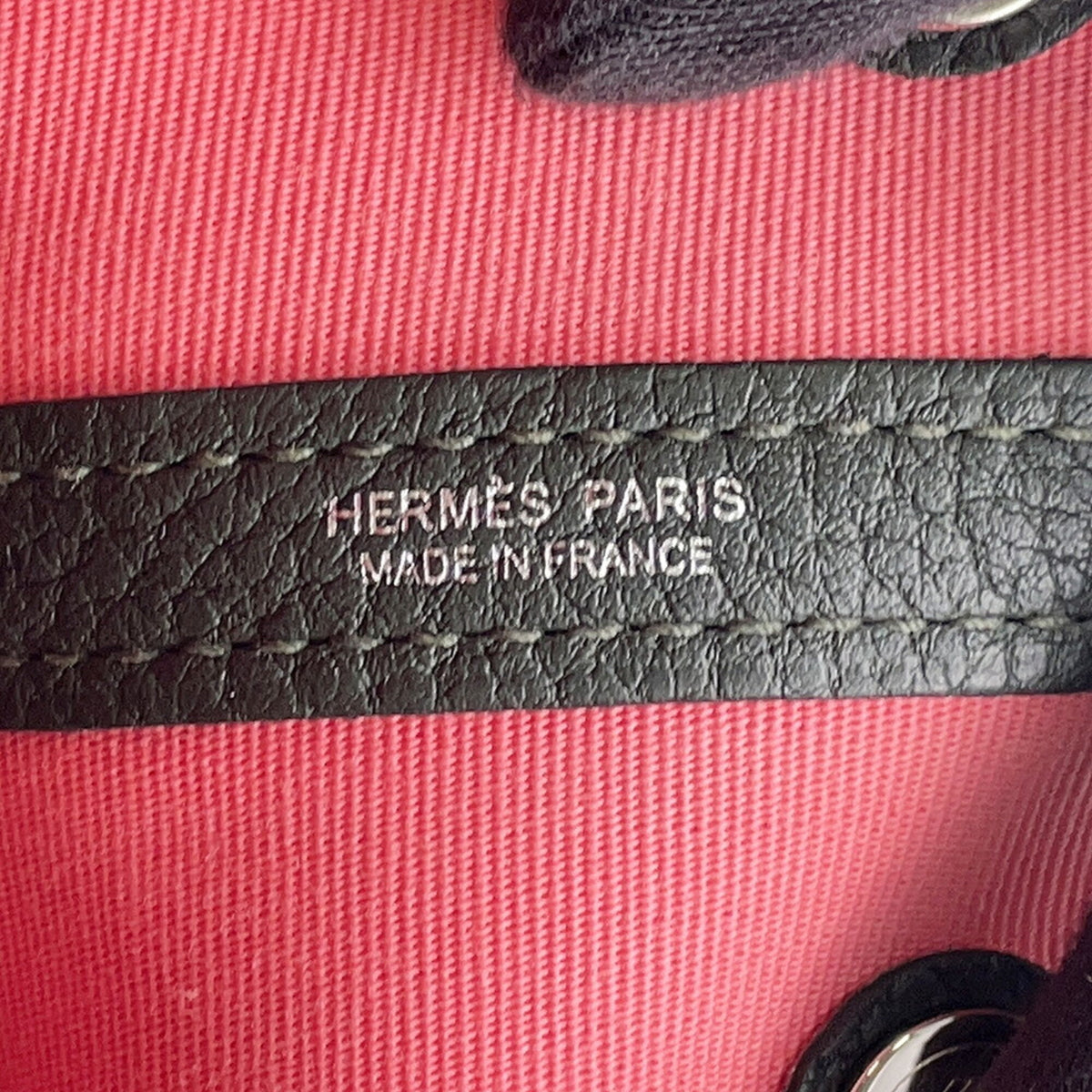 Hermes Rose Azalee Vert Fonce Toile Officier Handbag Tote Bag (Pre-Owned)