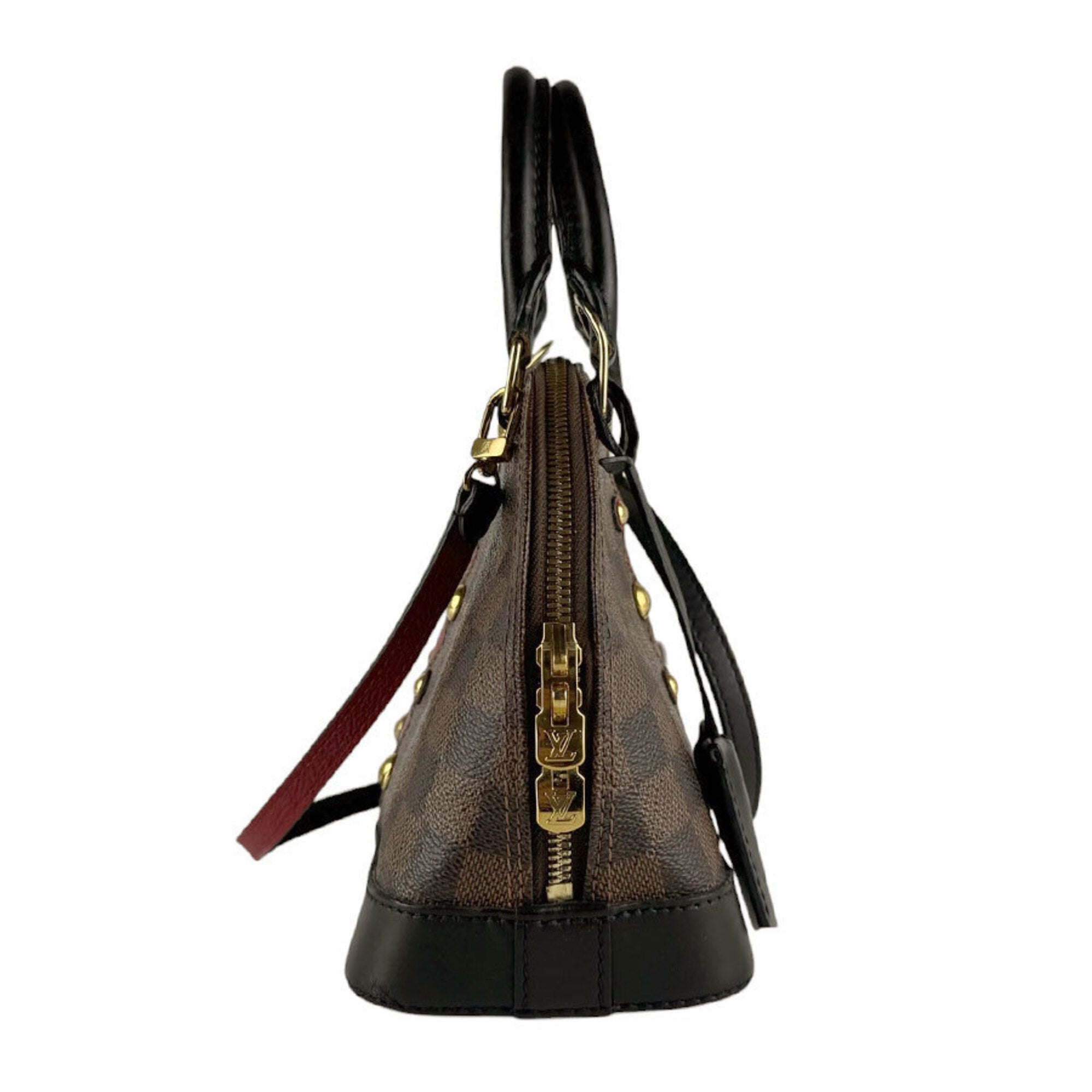 Louis Vuitton Black Brown Red Color Damier Canvas Handbag Shoulder Bag (Pre-Owned)