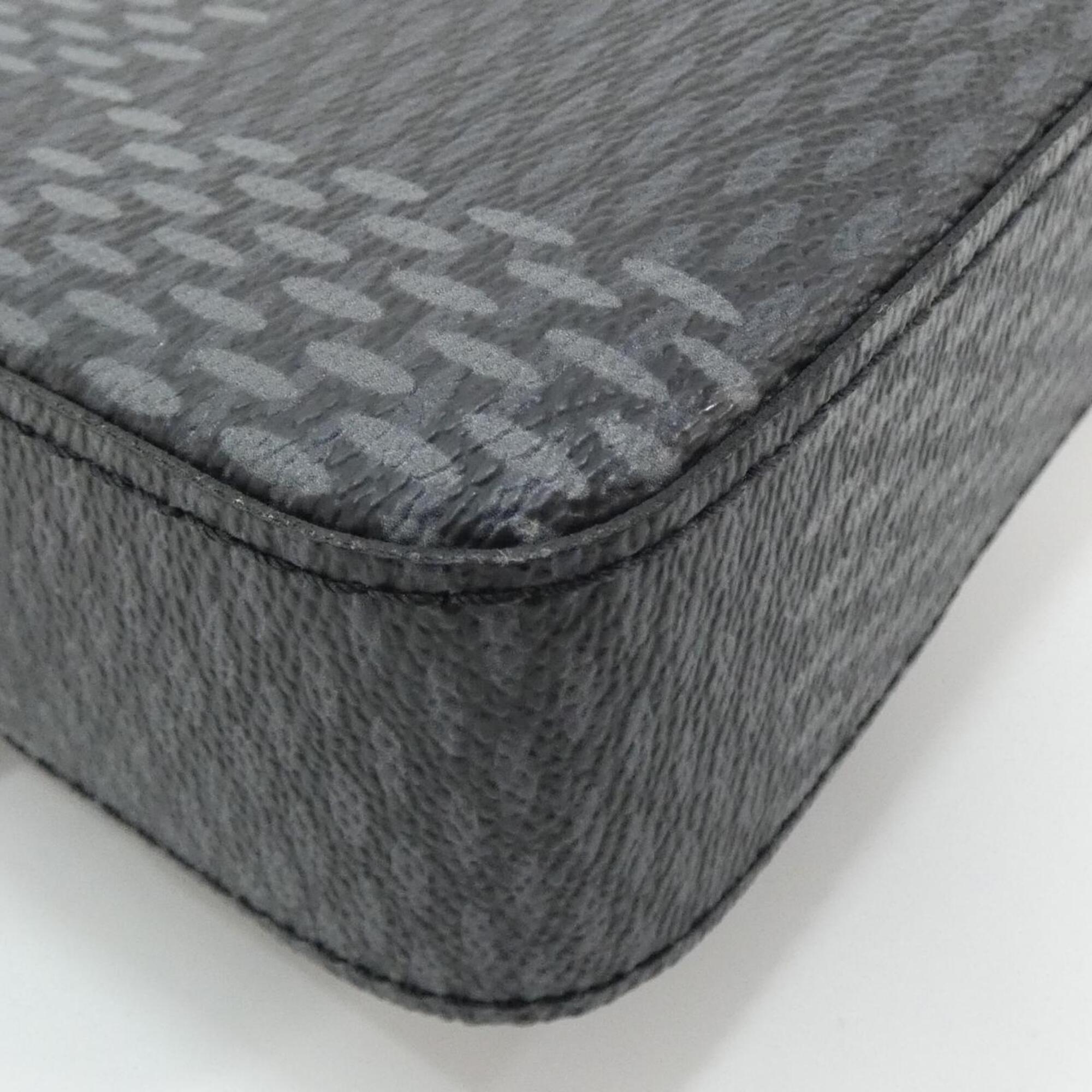 Louis Vuitton Graphite Coated Canvas Pouch Shoulder Bag (Pre-Owned)