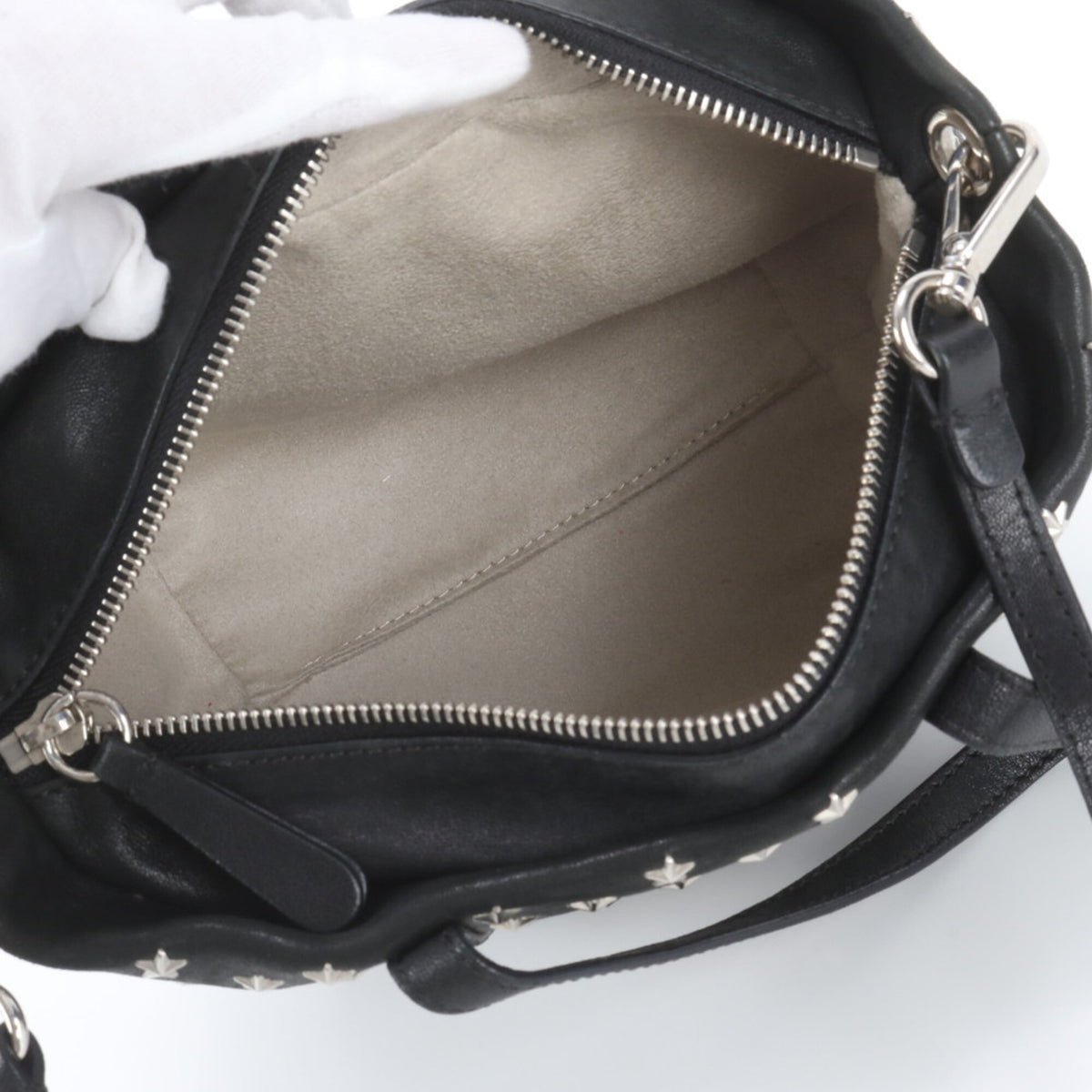 Jimmy Choo Black Leather Handbag Shoulder Bag Tote Bag (Pre-Owned)