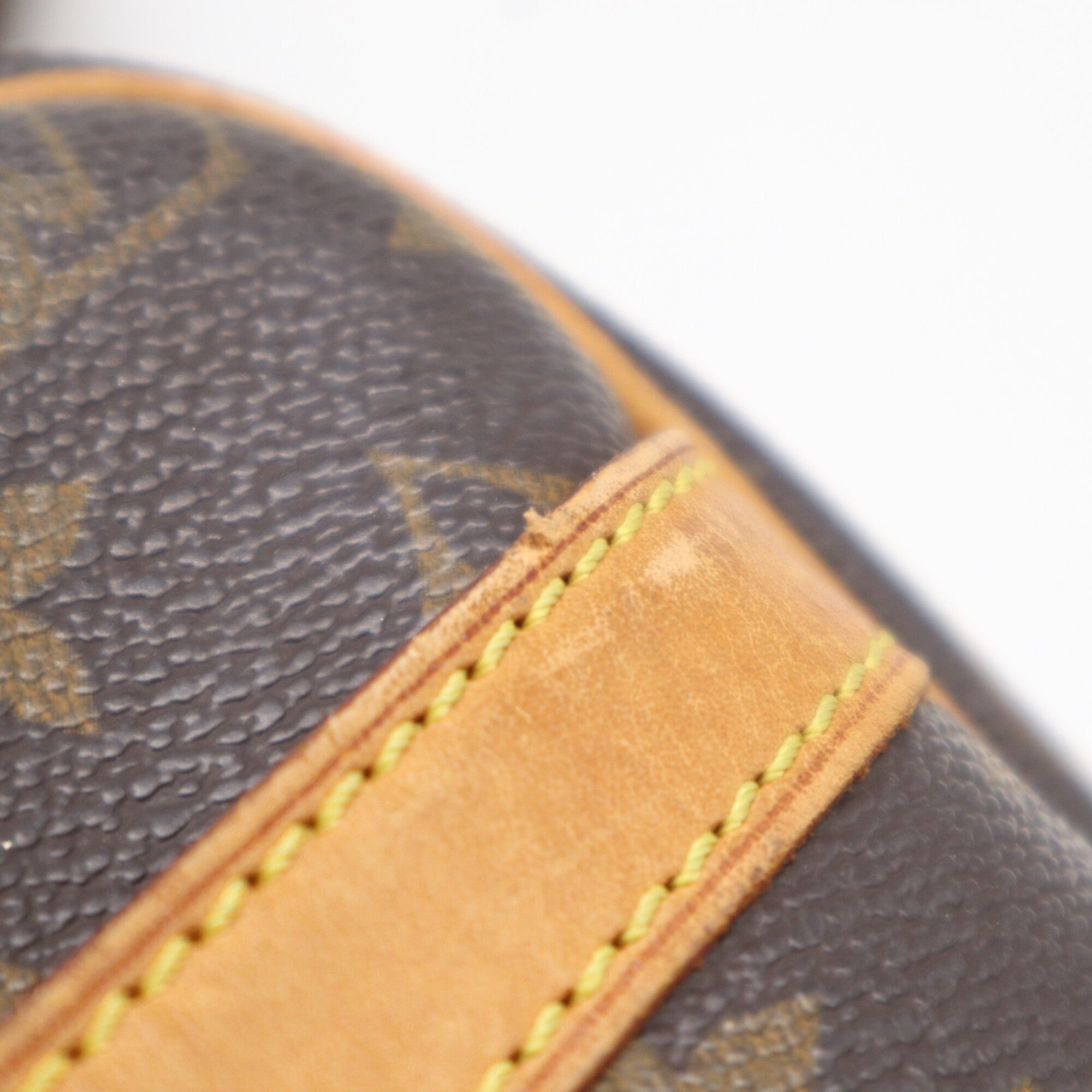 Louis Vuitton Monogram Beige Brown Coated Canvas Leather Shoulder Bag (Pre-Owned)