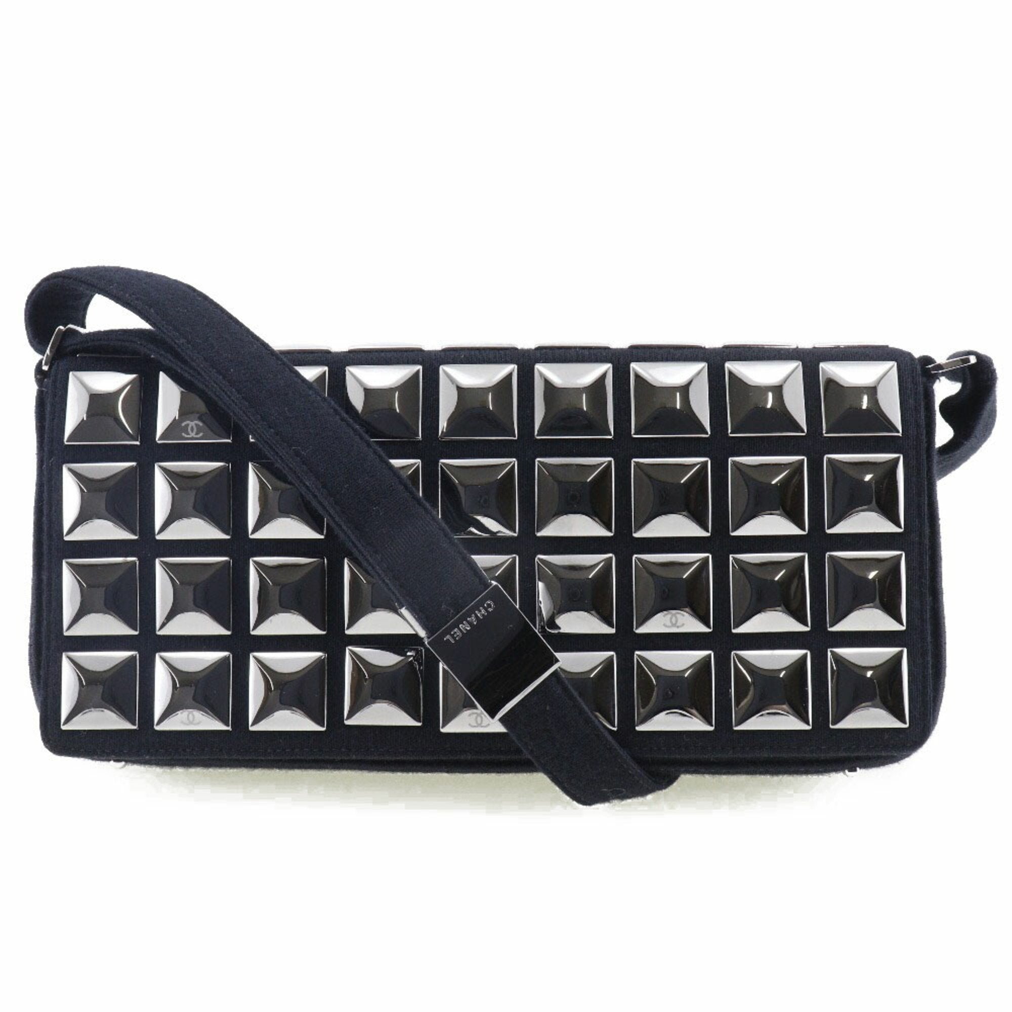 Chanel Black Cotton Shoulder Bag (Pre-Owned)
