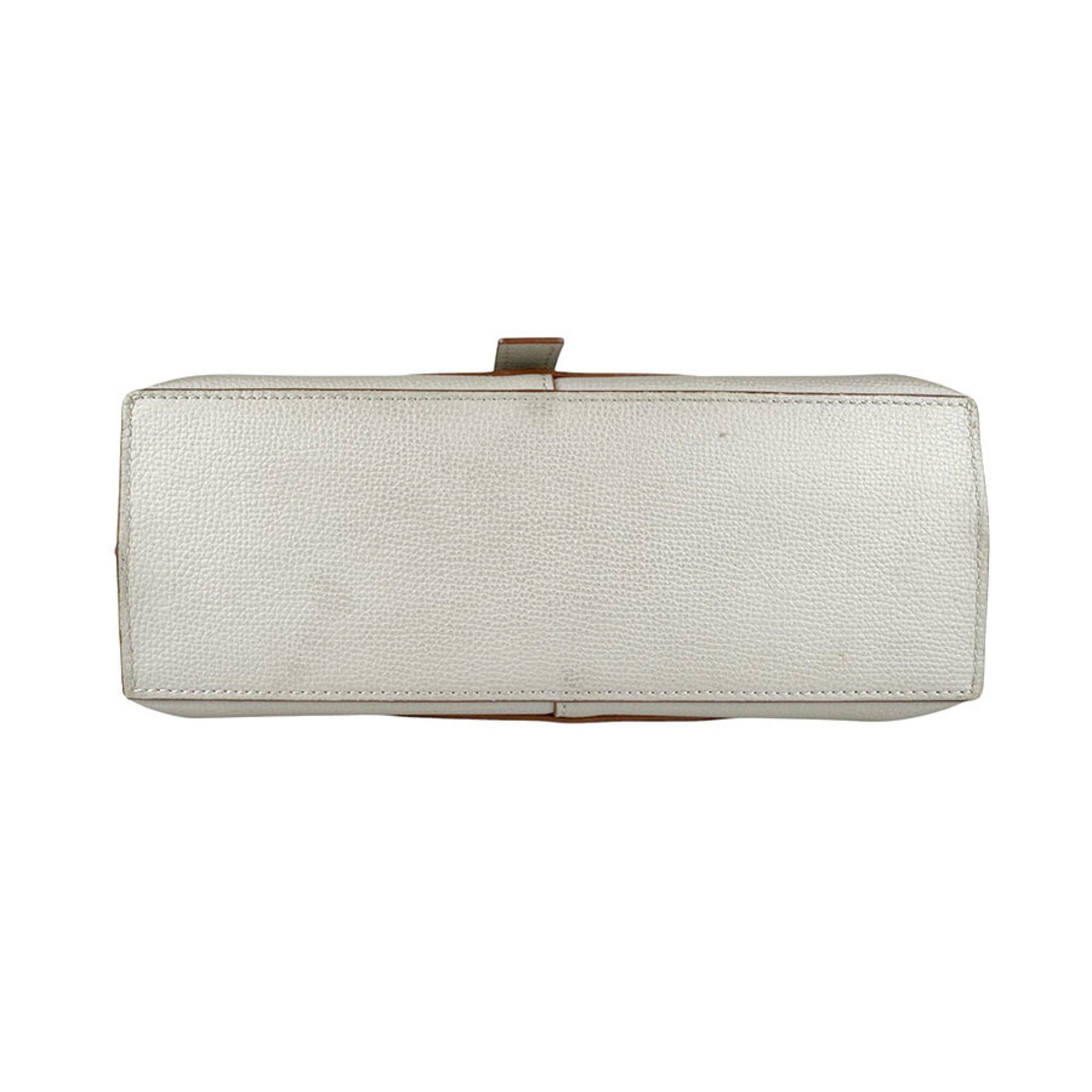 Loewe Grayish Leather Handbag Shoulder Bag (Pre-Owned)