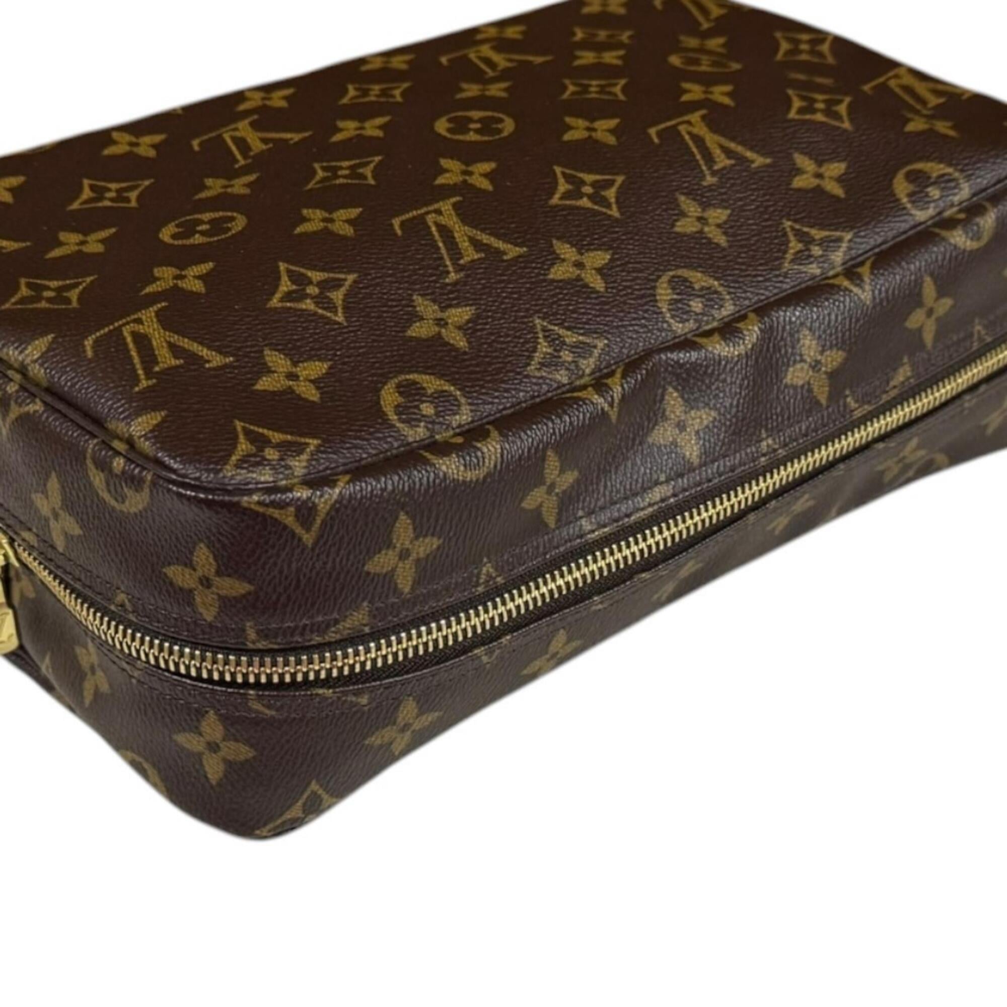 Louis Vuitton Brown Monogram Canvas Clutch Bag Handbag Pouch (Pre-Owned)