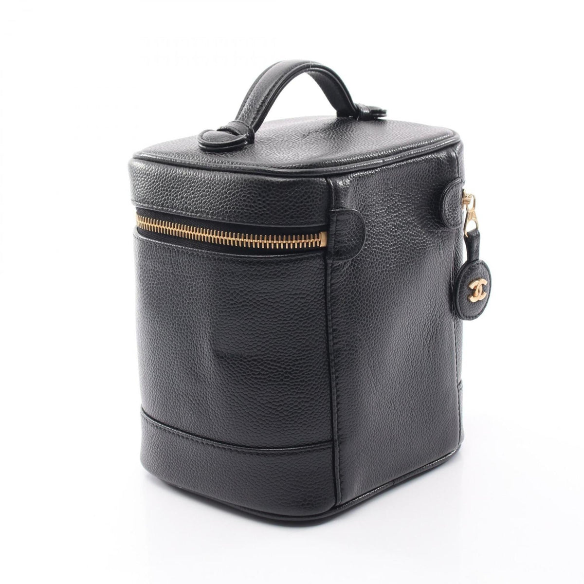 Chanel Black Grained Calfskin Handbag (Pre-Owned)