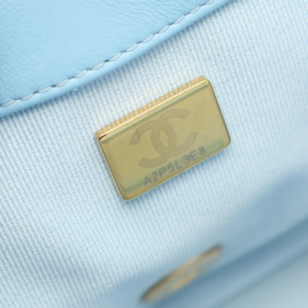 Chanel Blue Leather Handbag Shoulder Bag (Pre-Owned)