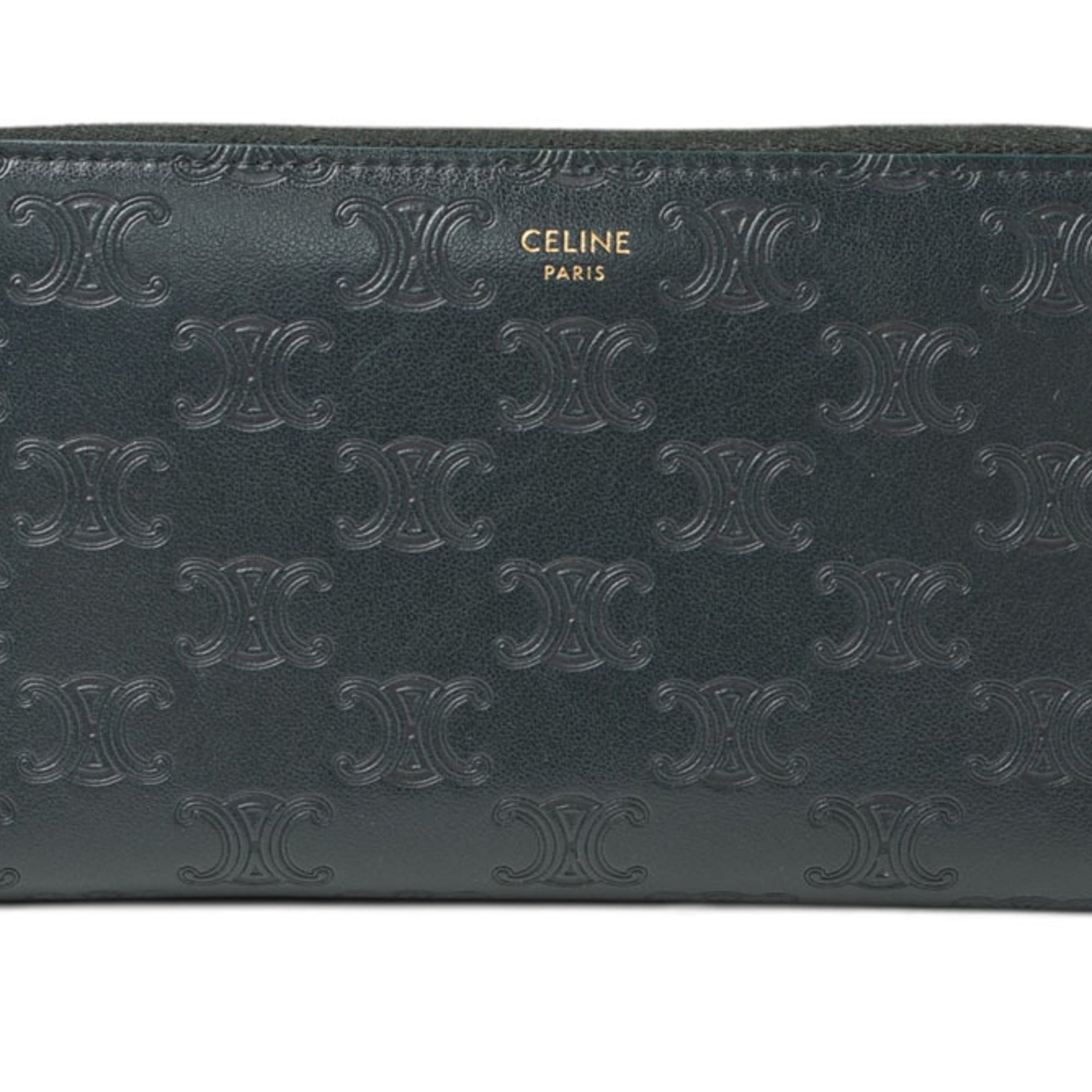 Celine Green Leather Coin Purse/Coin Case (Pre-Owned)