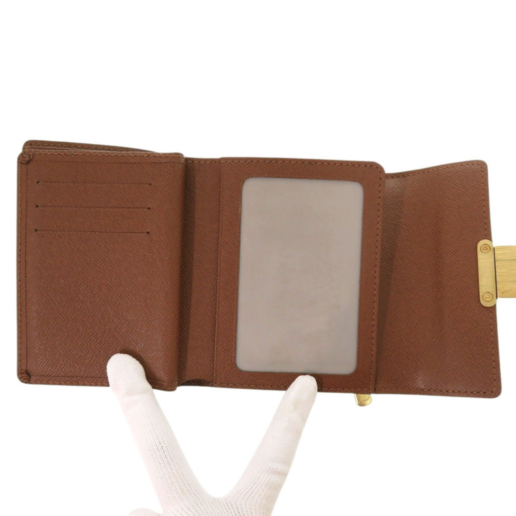 Louis Vuitton Brown Monogram Canvas Wallet (Tri-Fold) (Pre-Owned)