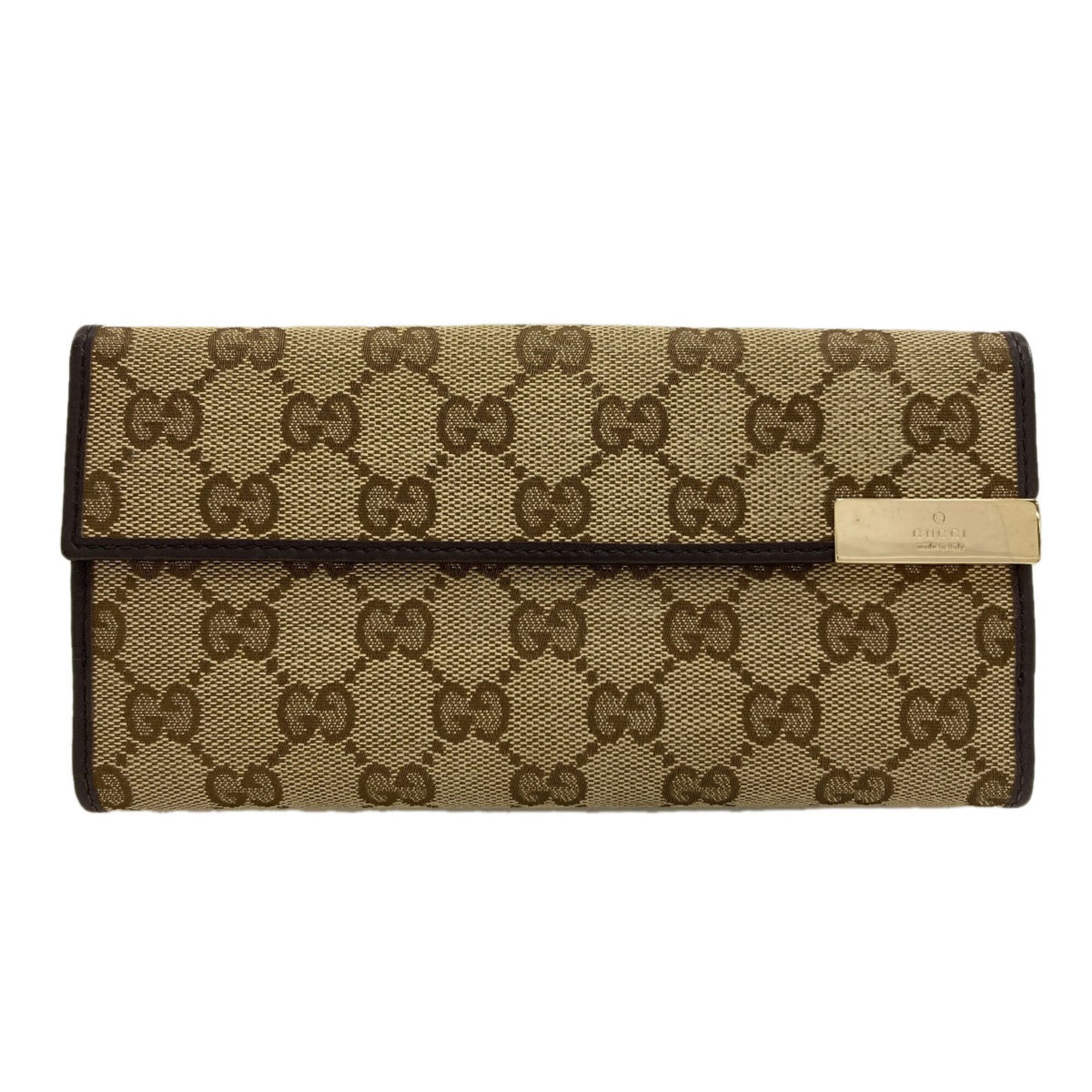 Gucci Brown Canvas Wallet (Tri-Fold) (Pre-Owned)