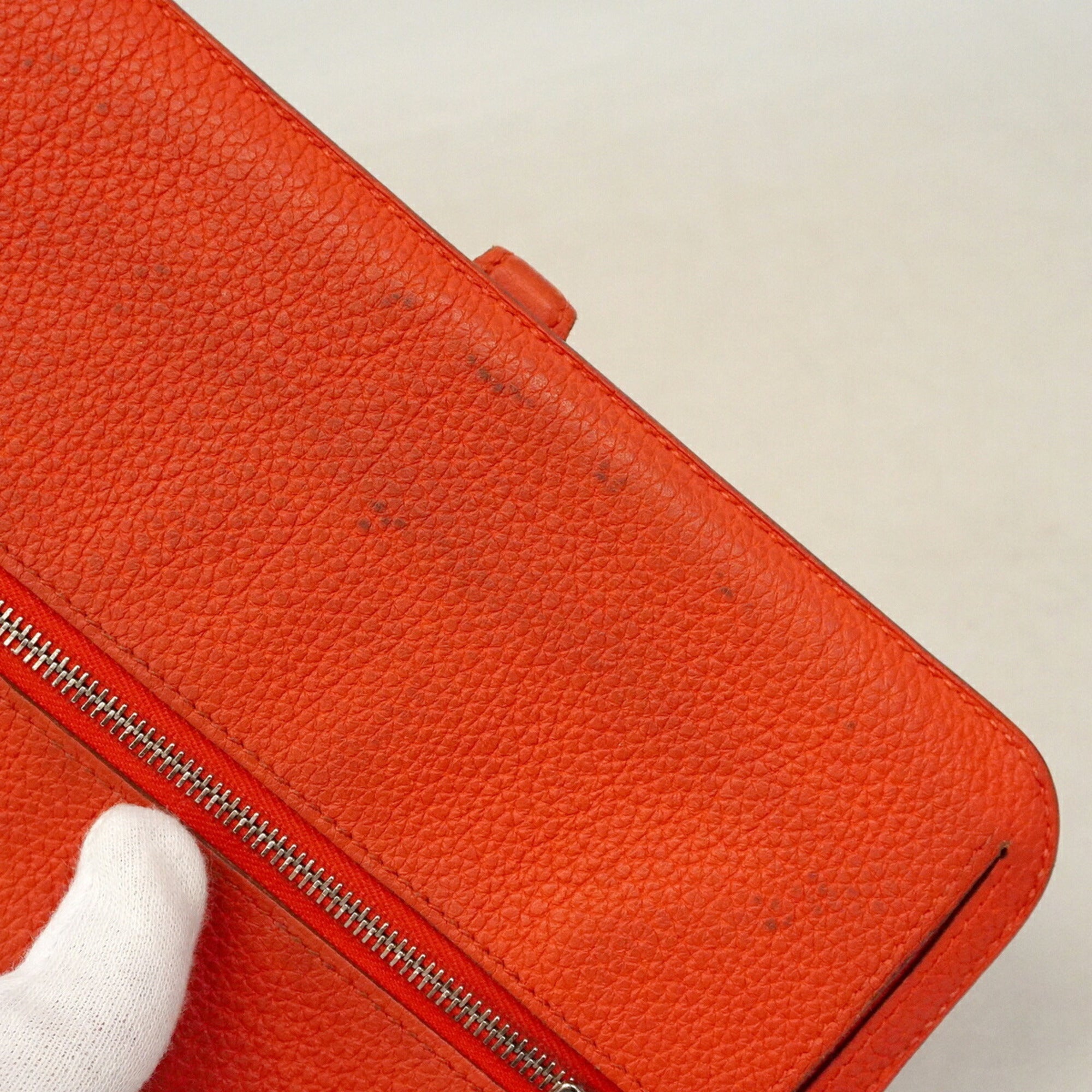 Hermes Capucine Togo Leather Long Wallet (Bi-Fold) (Pre-Owned)