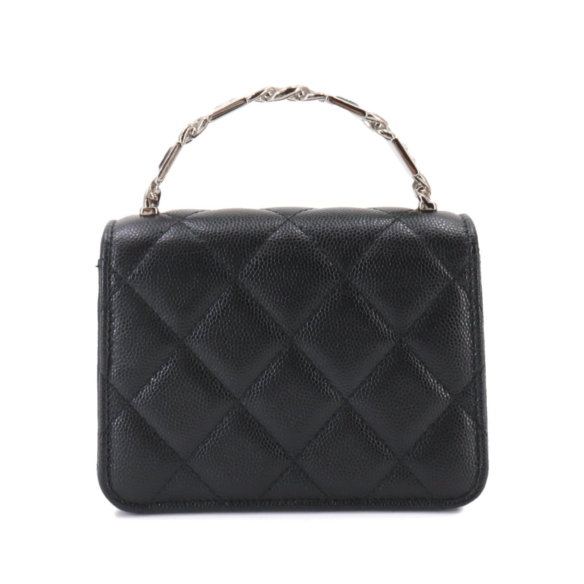 Chanel Matelasse Black Grained Calfskin Handbag Shoulder Bag (Pre-Owned)