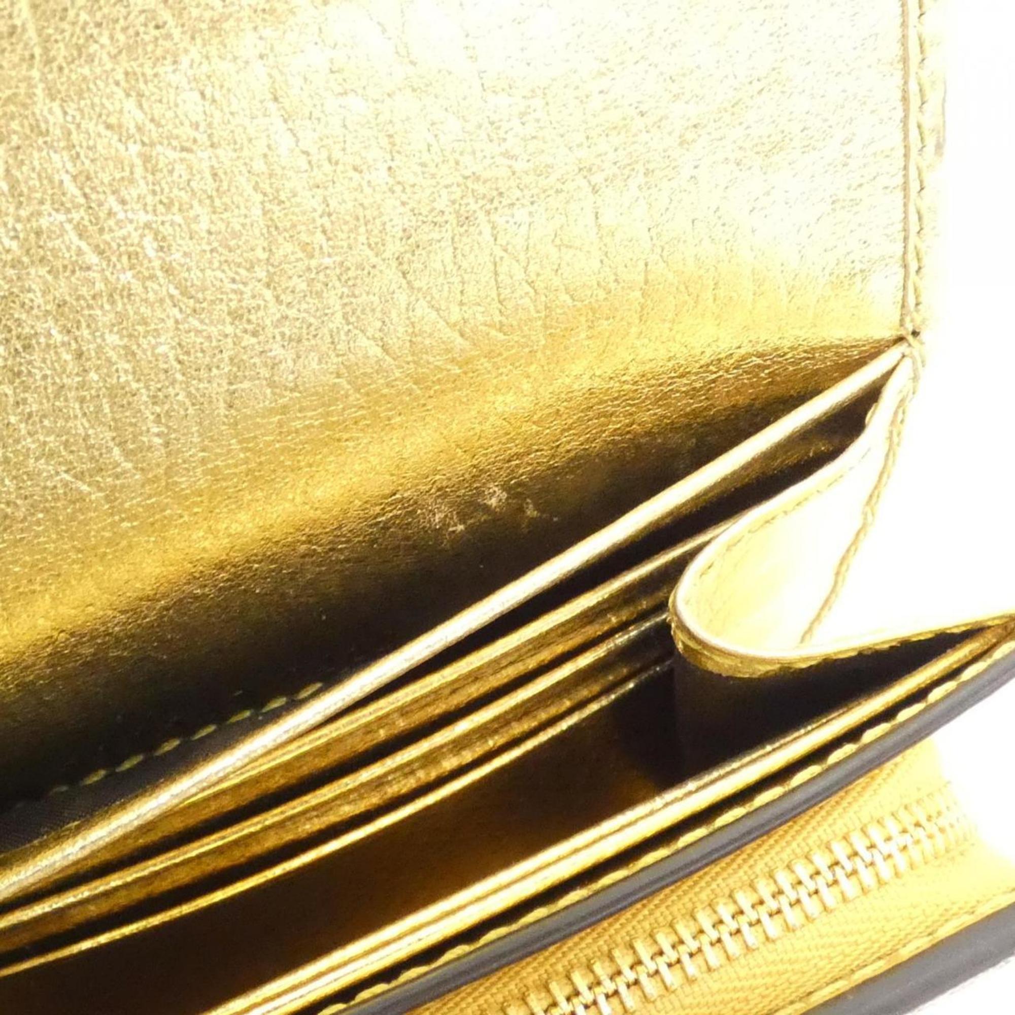 Gucci Beige Gold Gg Supreme Canvas Leather Wallet (Bi-Fold) (Pre-Owned)