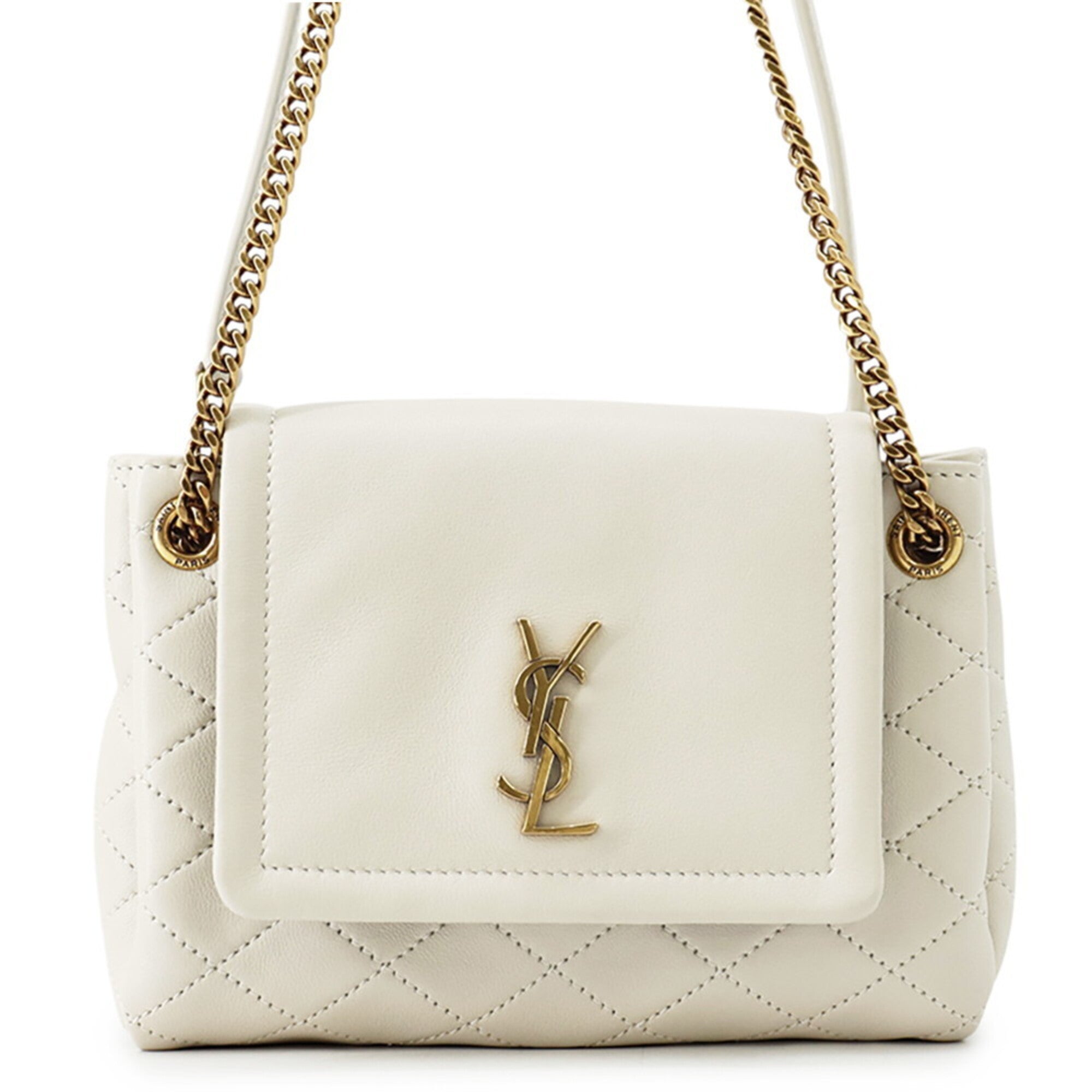 Saint Laurent White Leather Handbag Shoulder Bag (Pre-Owned)