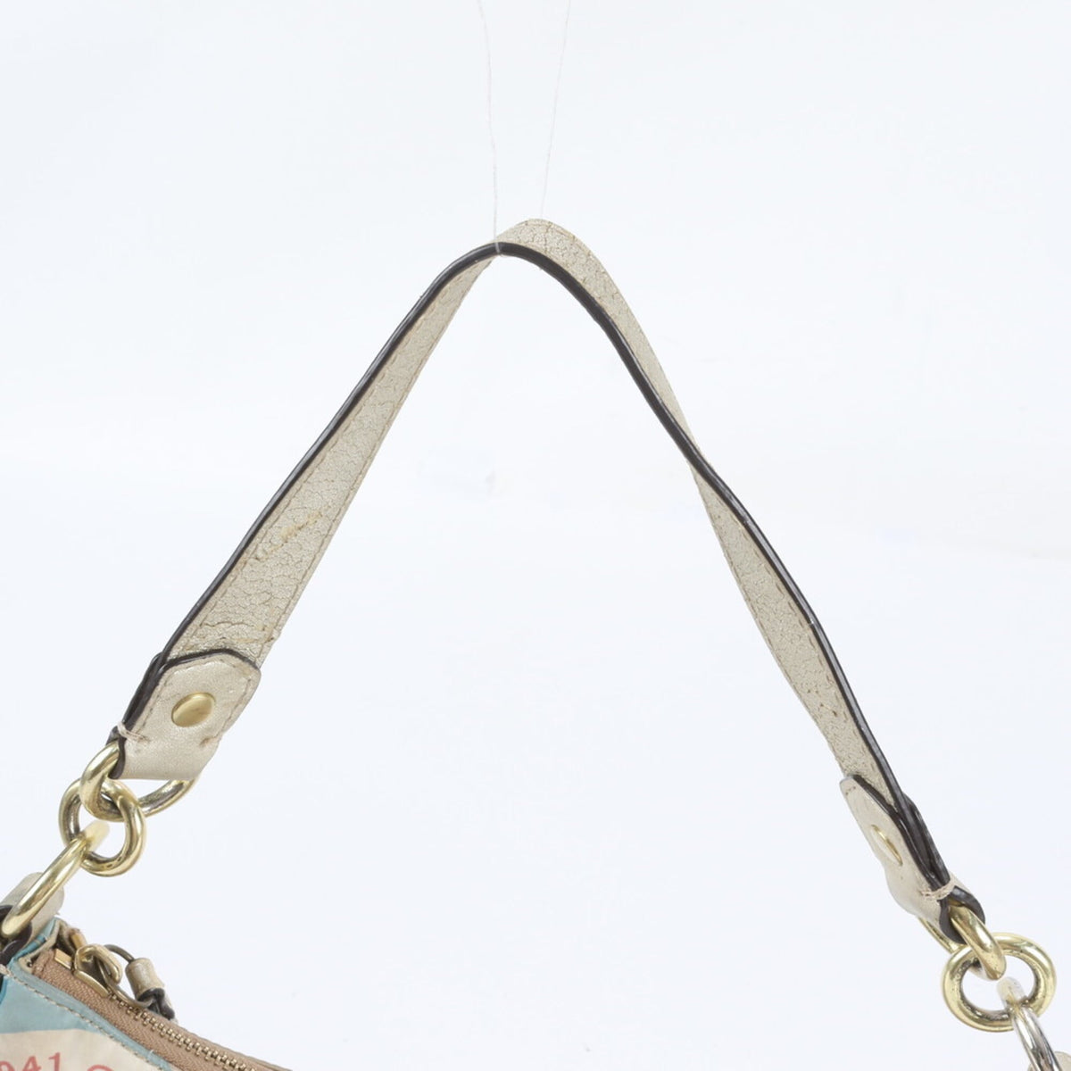 Coach Beige Leather Nylon Handbag Shoulder Bag (Pre-Owned)
