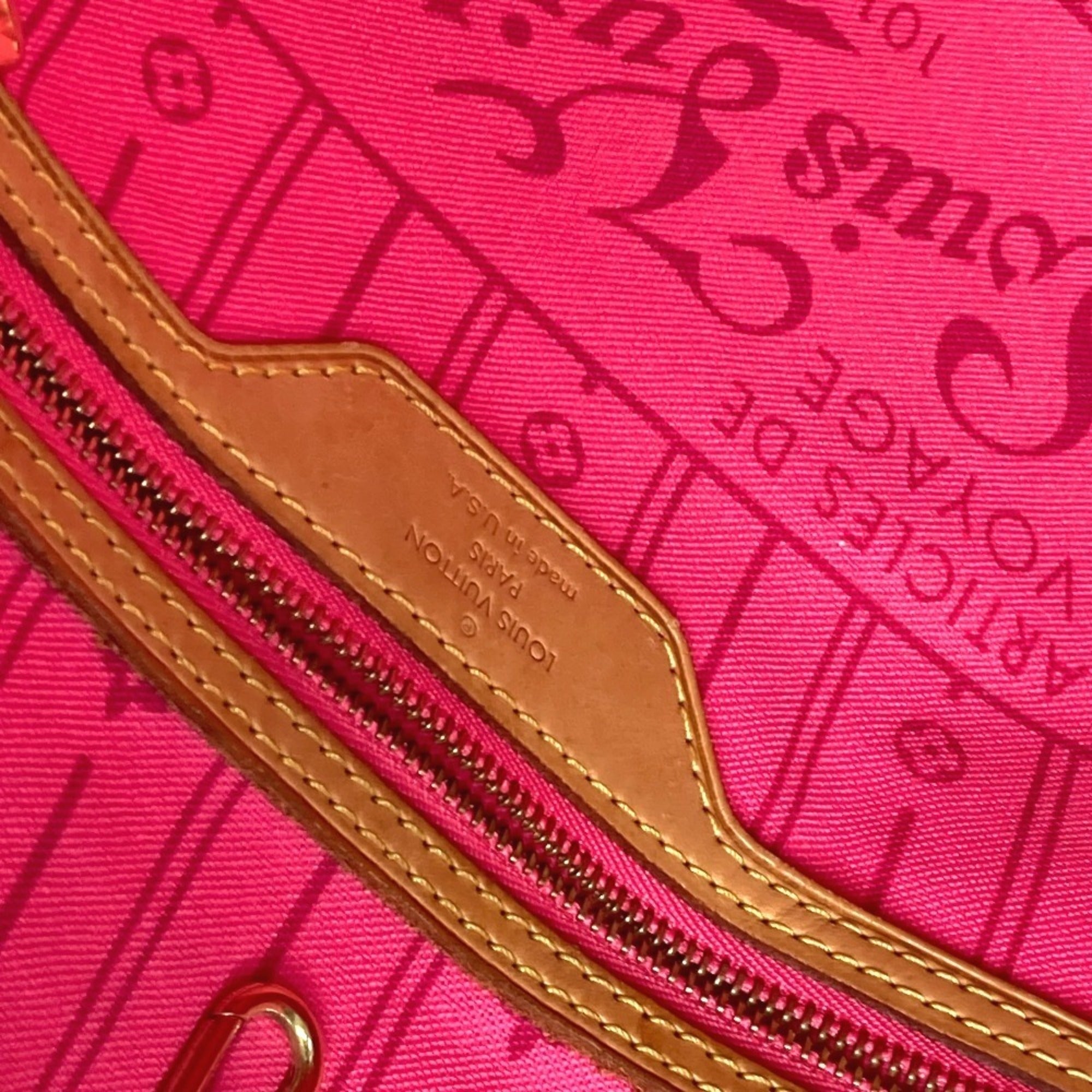 Louis Vuitton Brown Pink Canvas Monogram Shoulder Bag Tote Bag (Pre-Owned)
