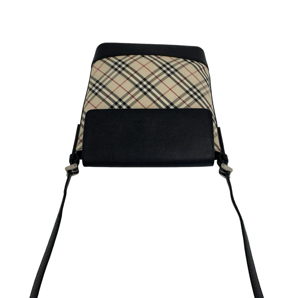 Burberry Beige Black Canvas Leather Pochette Shoulder Bag (Pre-Owned)
