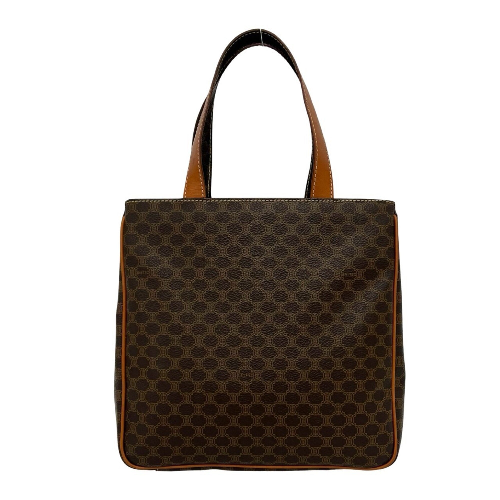 Celine Brown Leather Pvc Handbag Tote Bag (Pre-Owned)