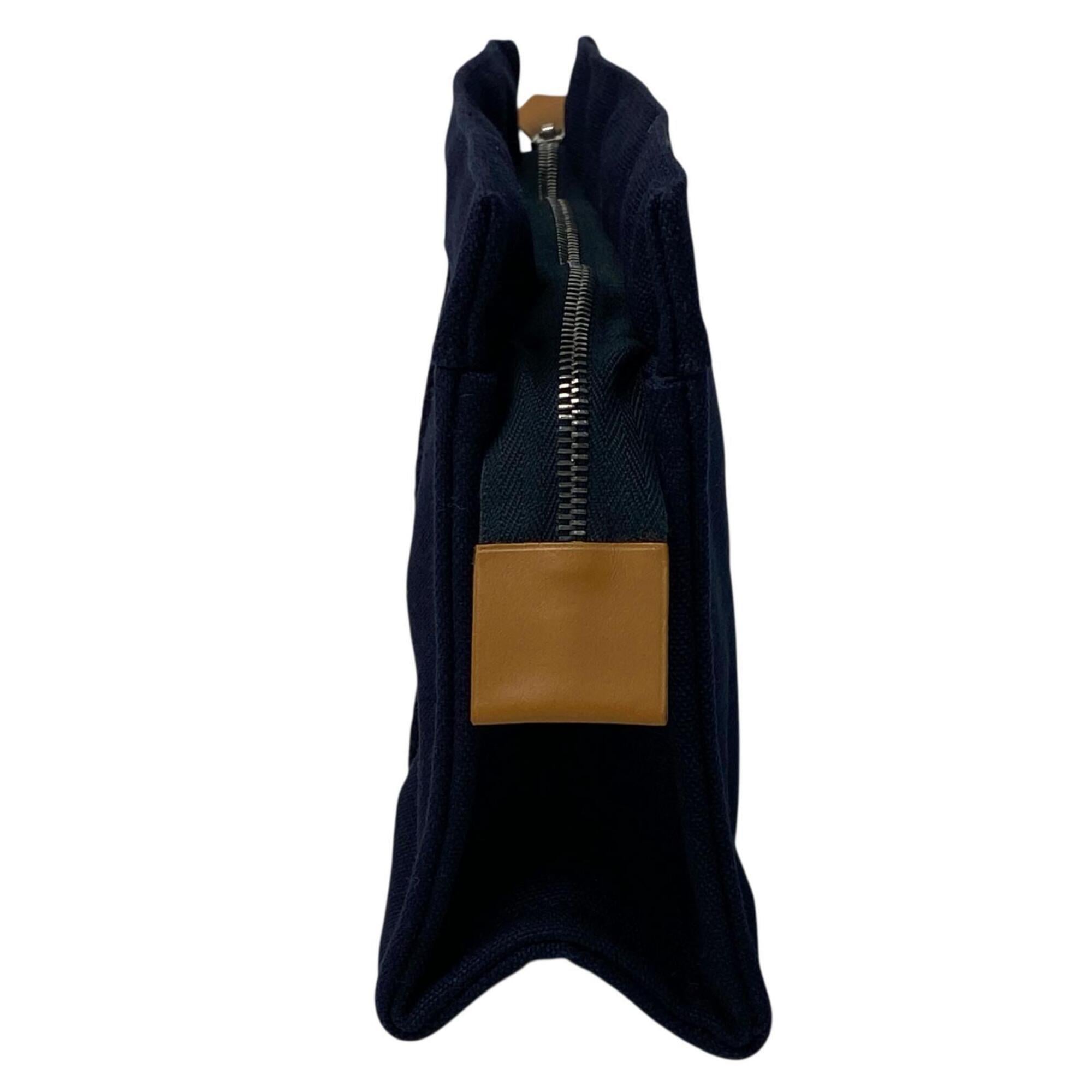 Hermes Navy Canvas Pouch (Pre-Owned)