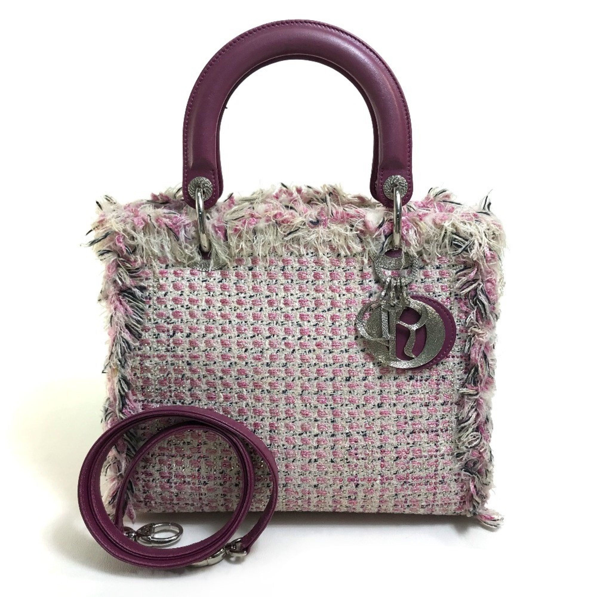 Christian Dior Pink Tweed Handbag (Pre-Owned)