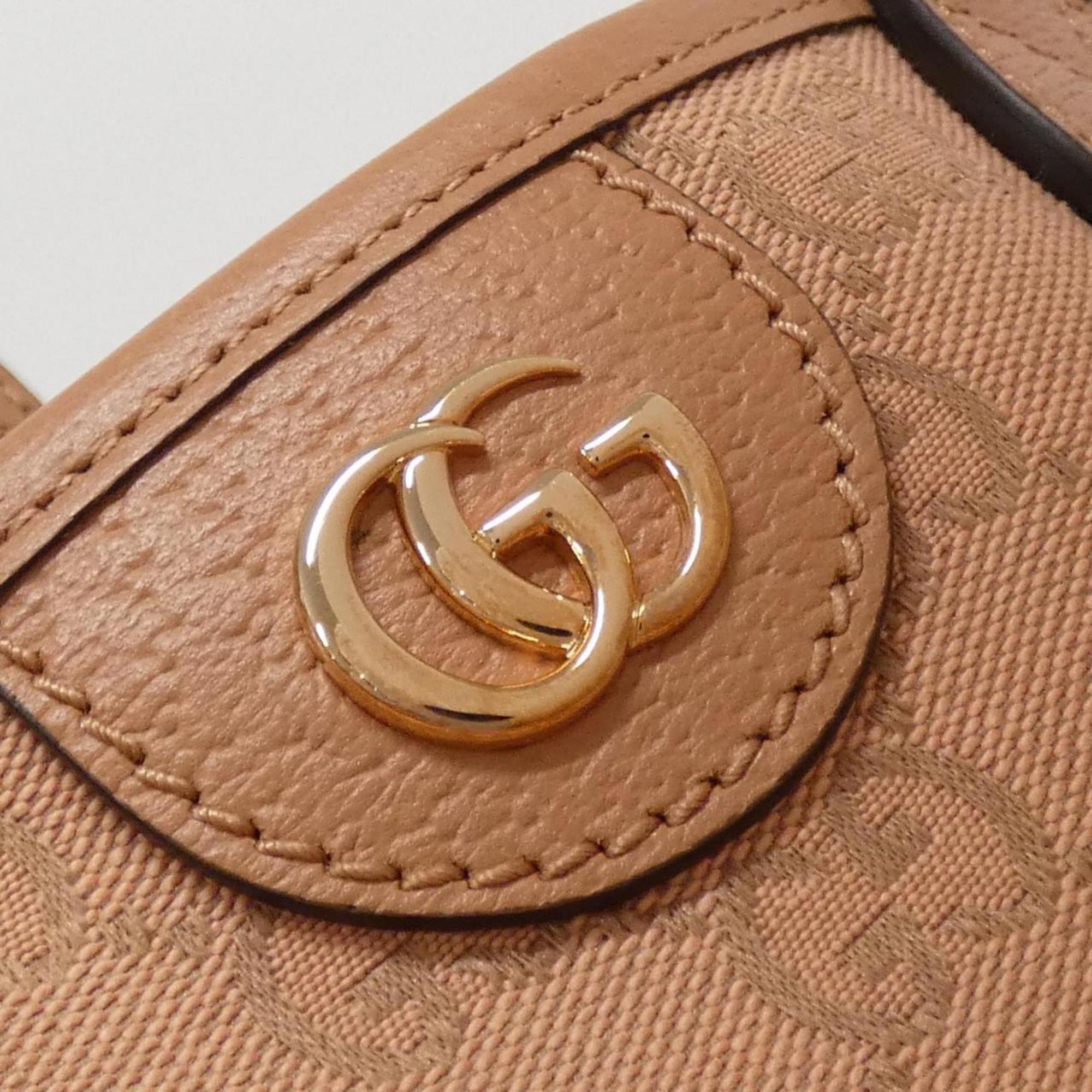 Gucci Pink Gg Canvas Leather Handbag (Pre-Owned)