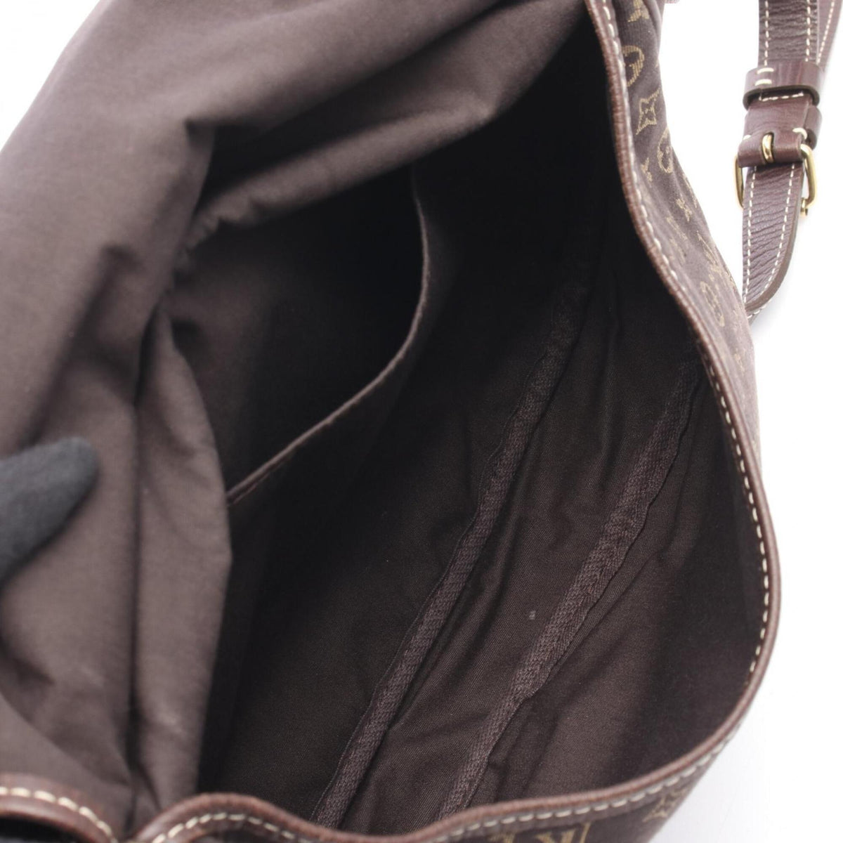 Louis Vuitton Brown Canvas Leather Handbag Shoulder Bag (Pre-Owned)