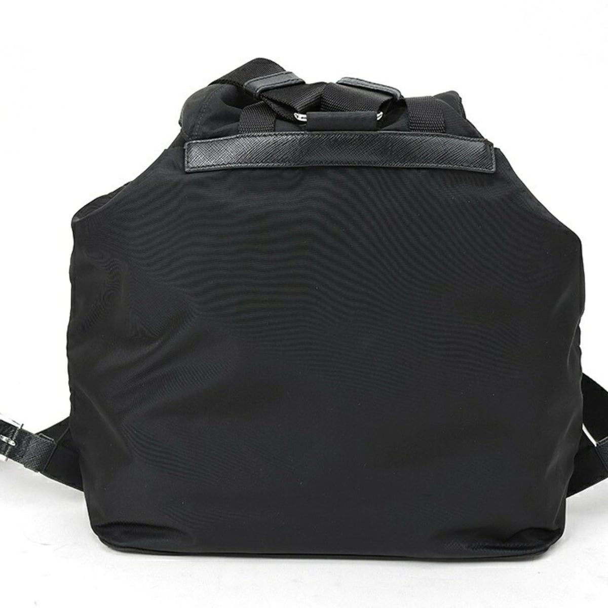 Prada Black Leather Fabric Backpack (Pre-Owned)