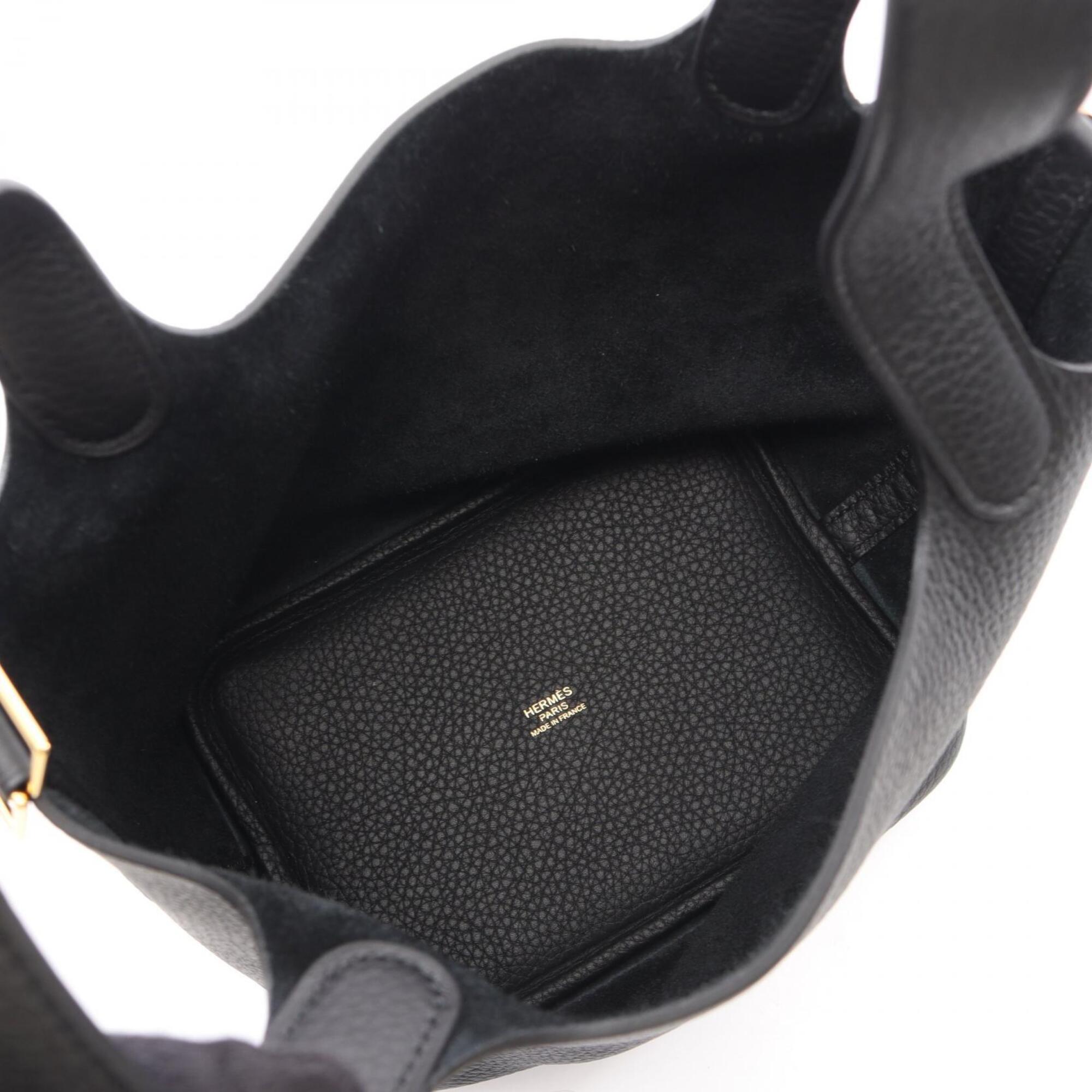 Hermes Black Taurillon Clemence Leather Handbag (Pre-Owned)