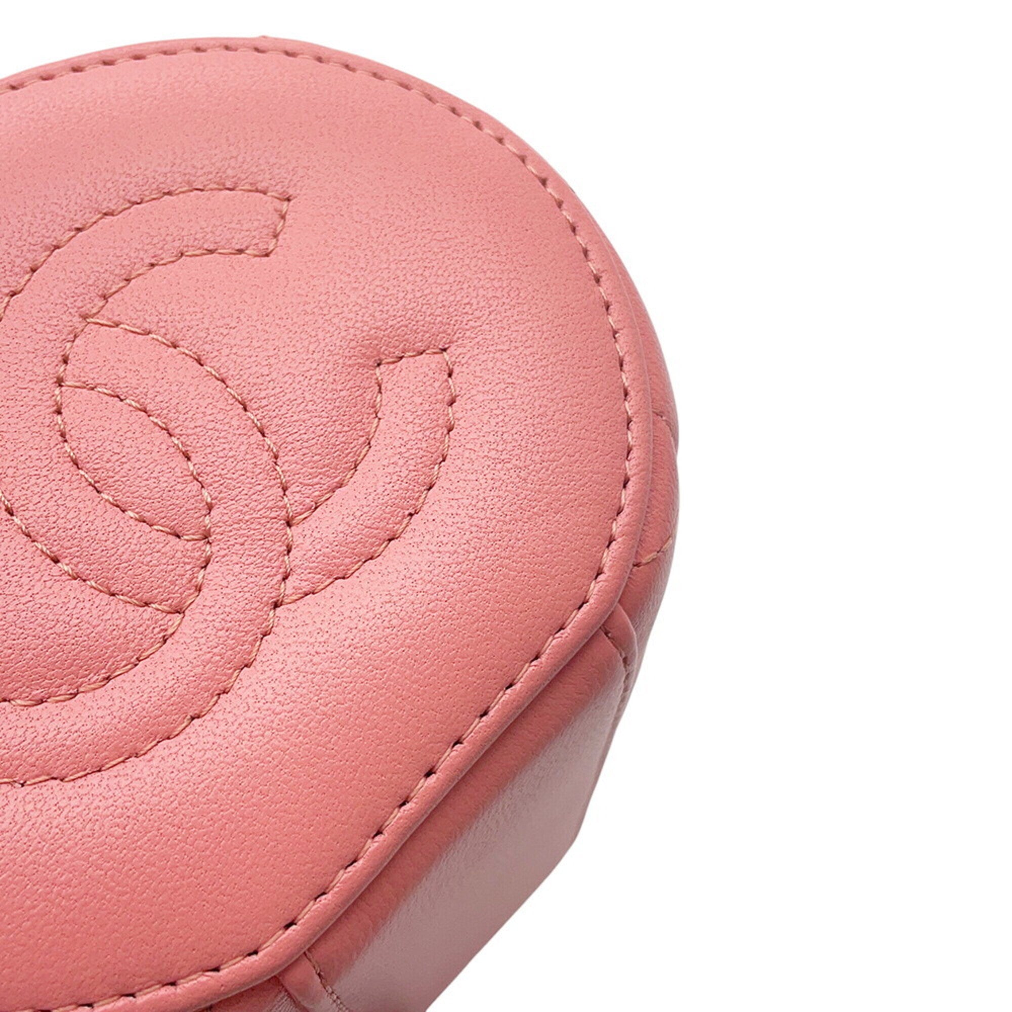 Chanel Pink Leather Handbag Shoulder Bag Vanity Bag (Pre-Owned)