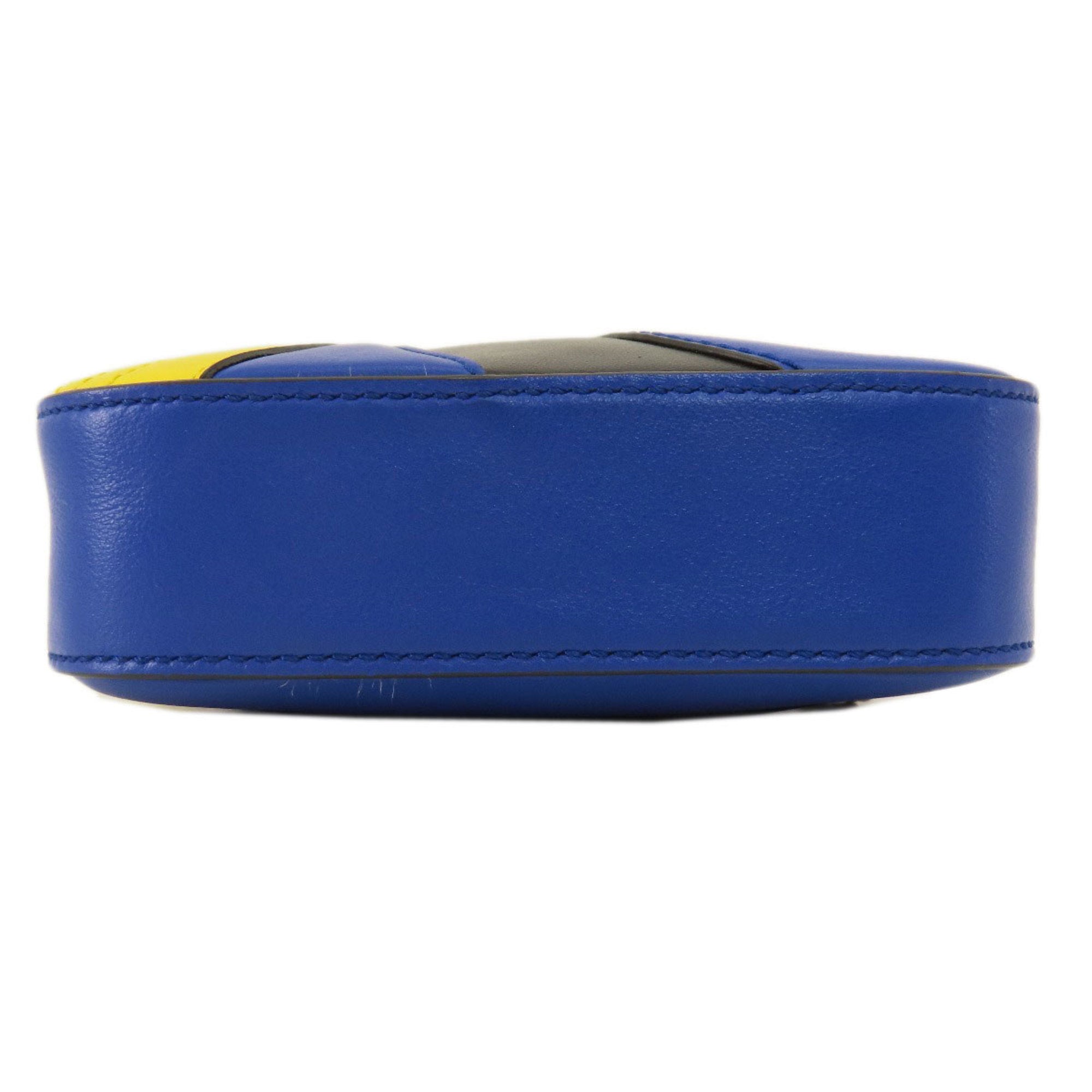 Tod's Blue Yellow Leather Shoulder Bag (Pre-Owned)