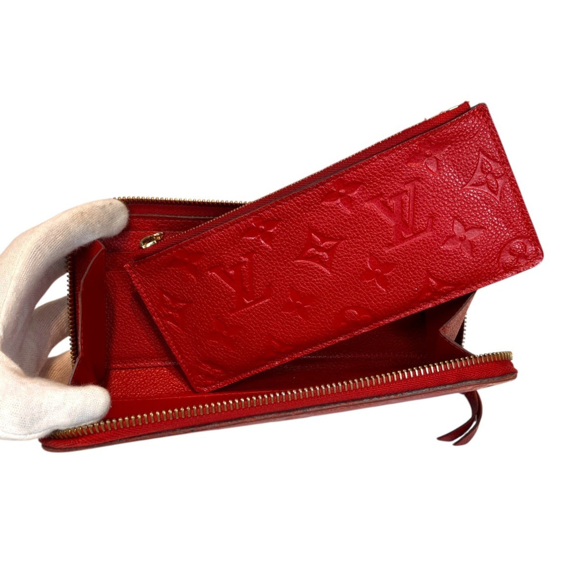 Louis Vuitton Galle Monogram Red Color Monogram Empreinte Long Wallet (Bi-Fold) (Pre-Owned)
