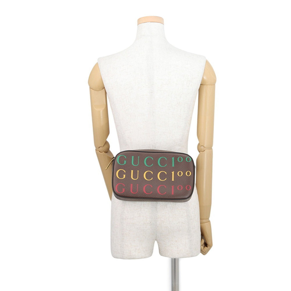 Gucci Brown Multi-Color Leather Fanny Pack Sling Bag (Pre-Owned)