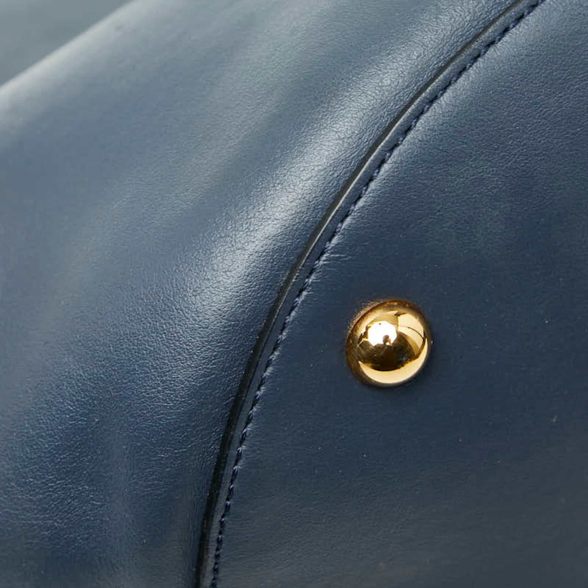 Marni Navy Leather Handbag Pouch Shoulder Bag (Pre-Owned)