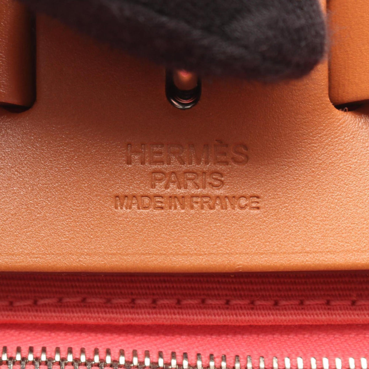 Hermes Brown Pink Canvas Toile H Vache Leather Handbag Pouch (Pre-Owned)