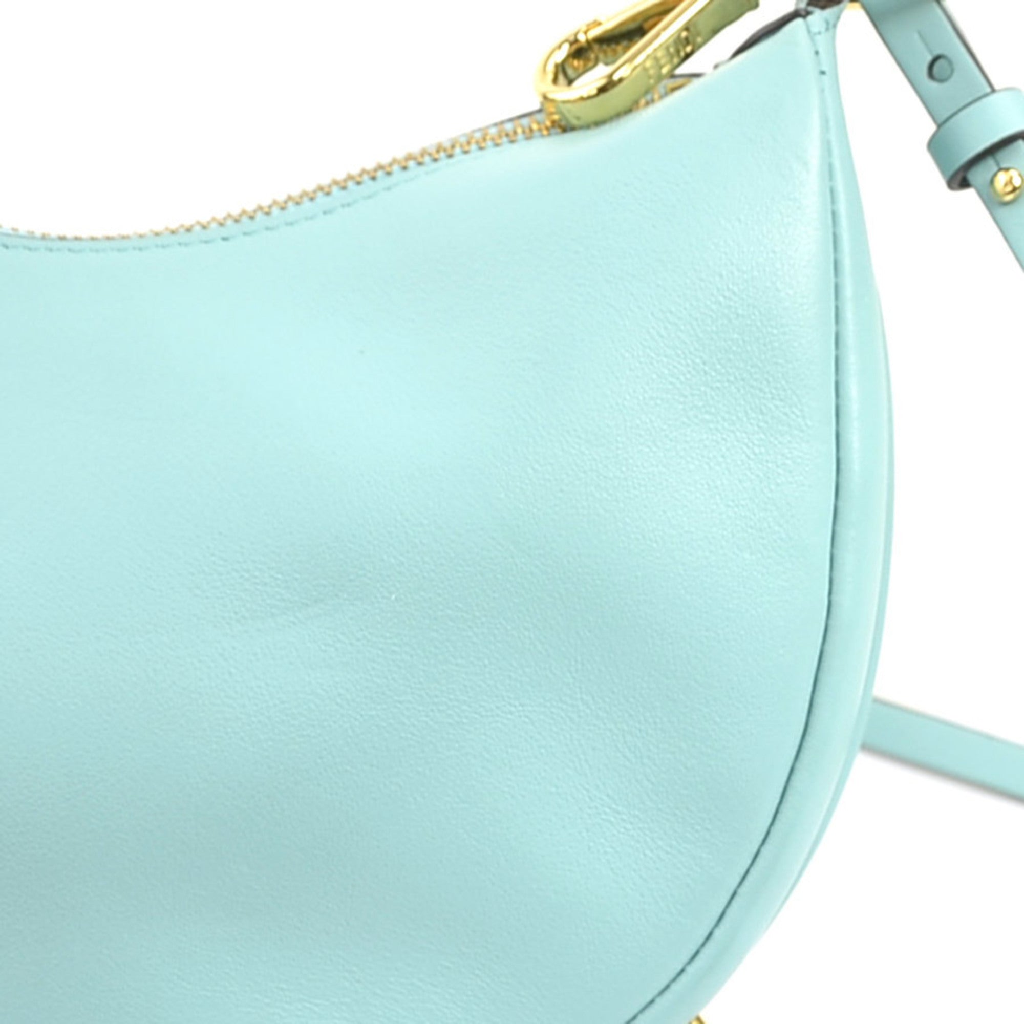 Fendi Light Blue Leather Shoulder Bag (Pre-Owned)