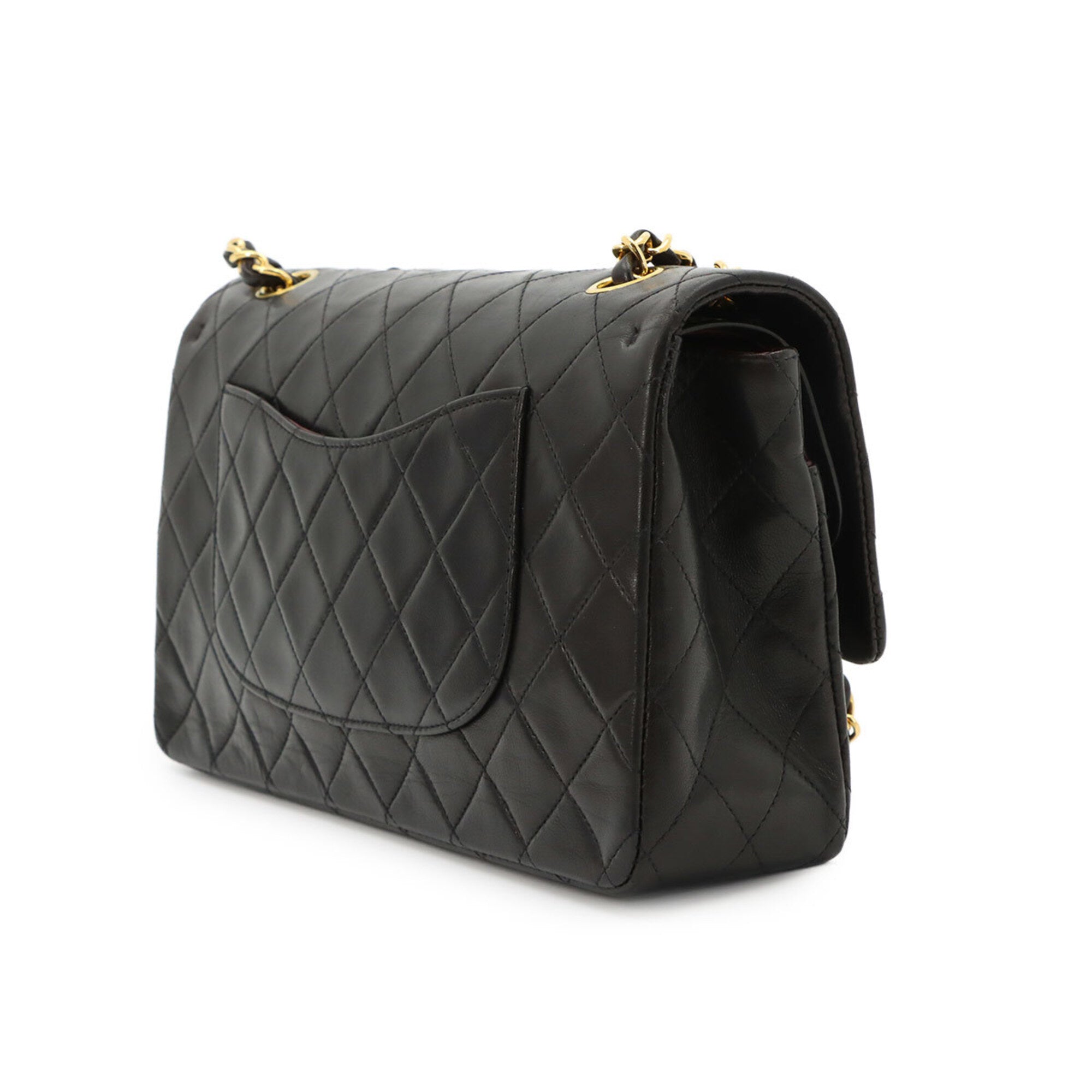 Chanel Black Leather Handbag Shoulder Bag (Pre-Owned)
