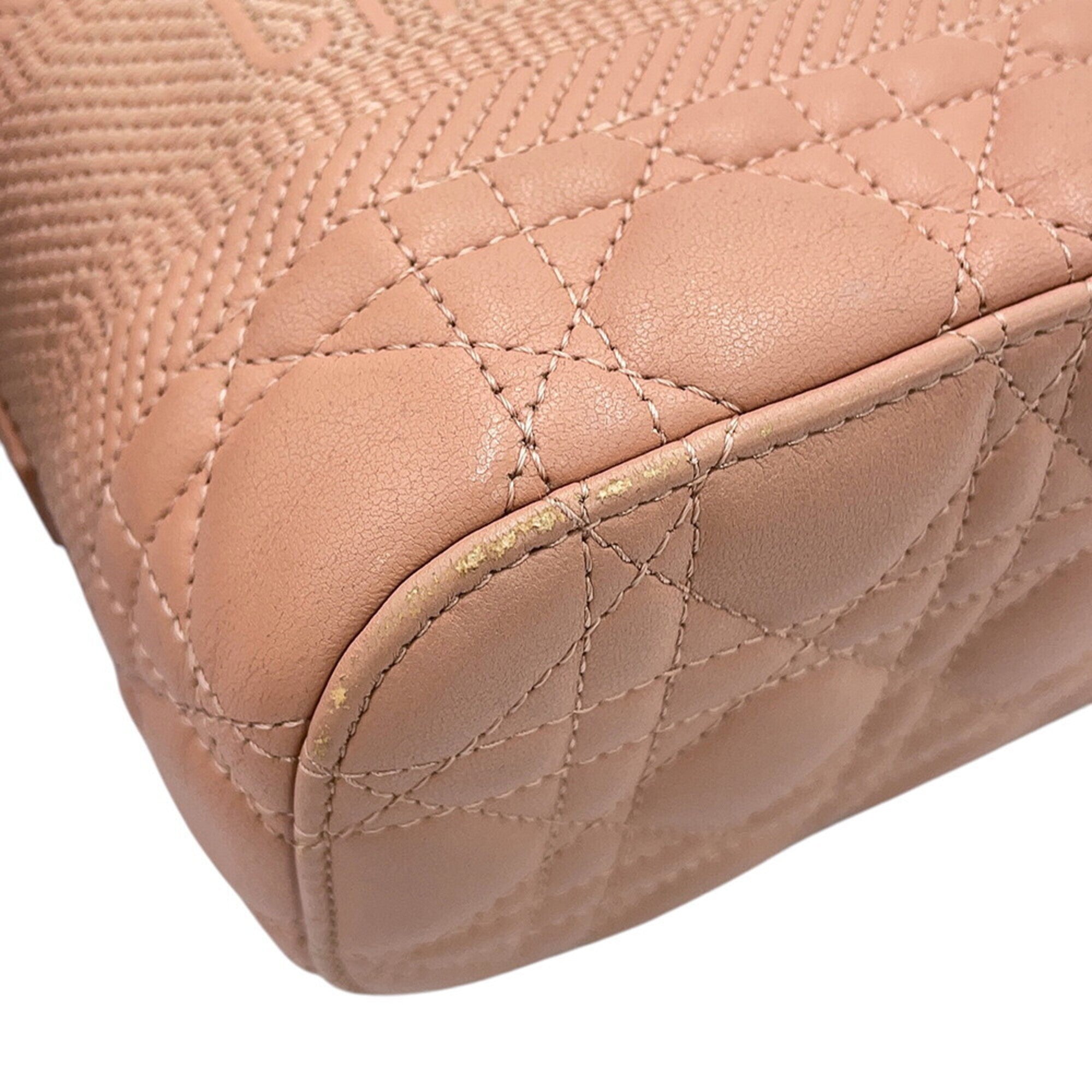 Christian Dior Gold Leather Handbag Shoulder Bag (Pre-Owned)