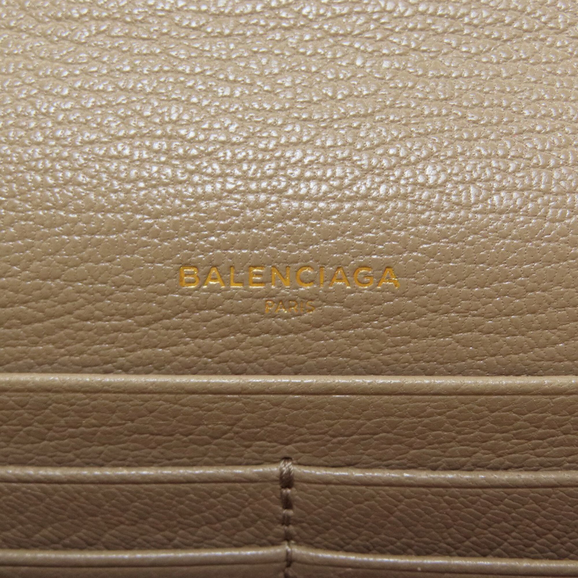Balenciaga Grayish Leather Long Wallet (Bi-Fold) (Pre-Owned)