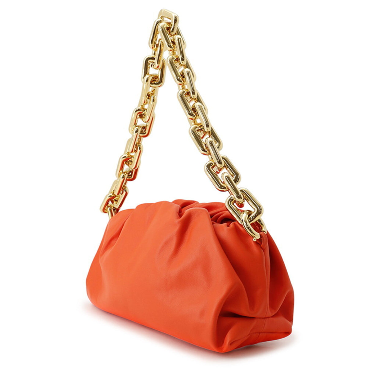 Bottega Veneta Orange Leather Shoulder Bag (Pre-Owned)