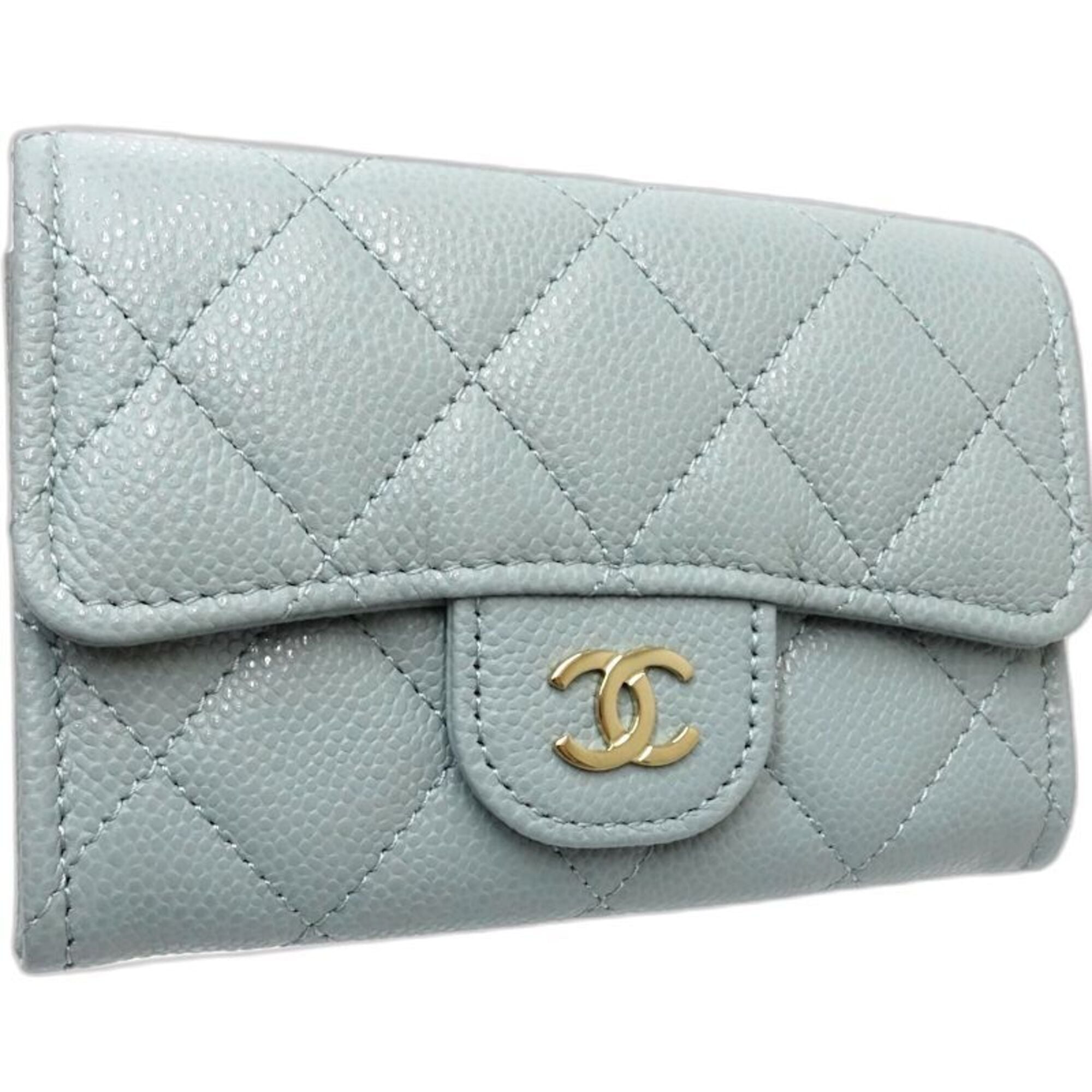 Chanel Green Grained Calfskin Coin Purse/Coin Case (Pre-Owned)