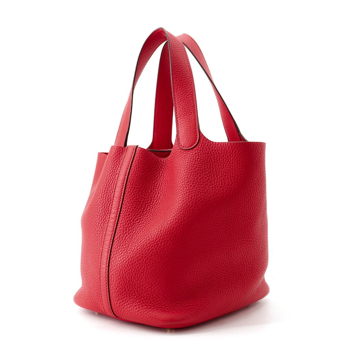 Hermes Picotin Rouge Casaque Taurillon Clemence Leather Handbag Tote Bag (Pre-Owned)