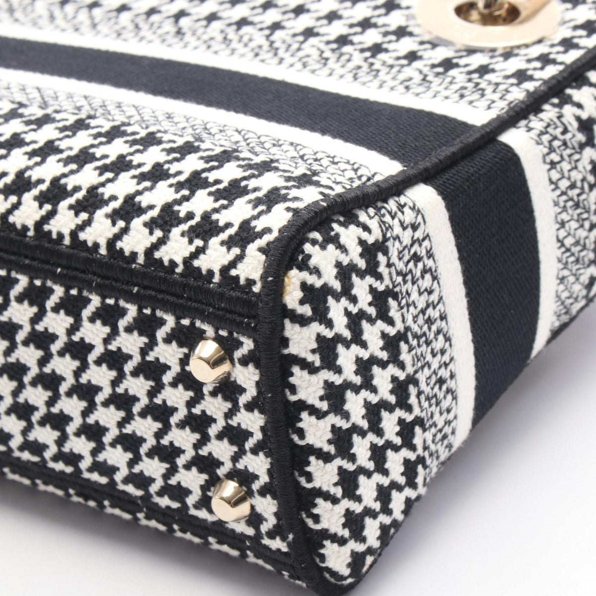 Christian Dior Black White Canvas Handbag (Pre-Owned)