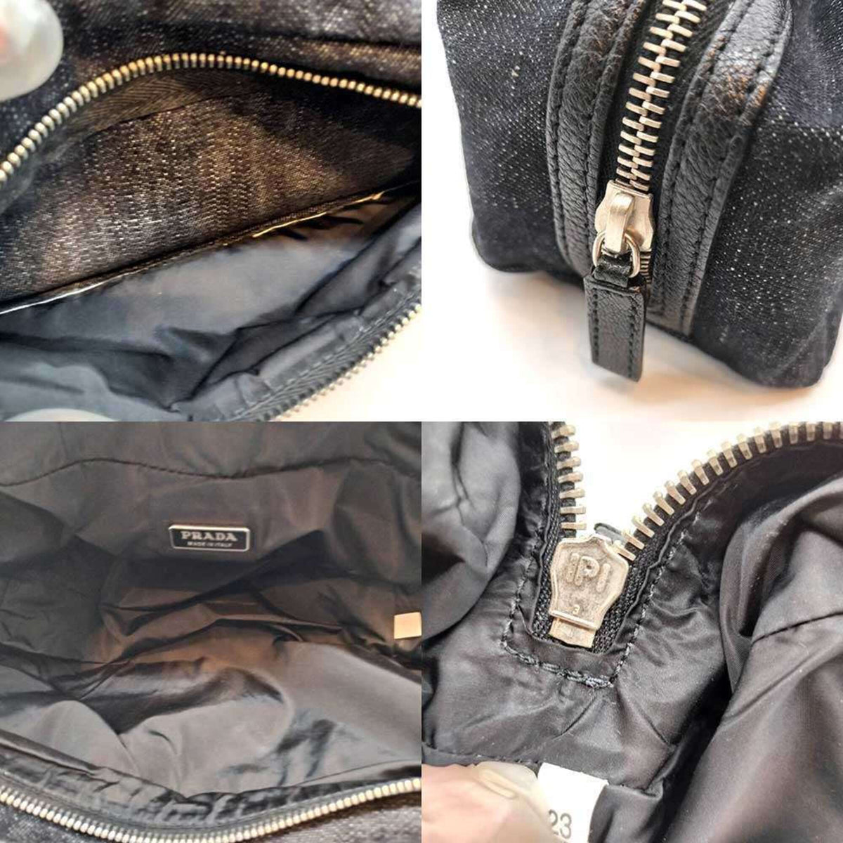 Prada Navy Denim Pouch (Pre-Owned)